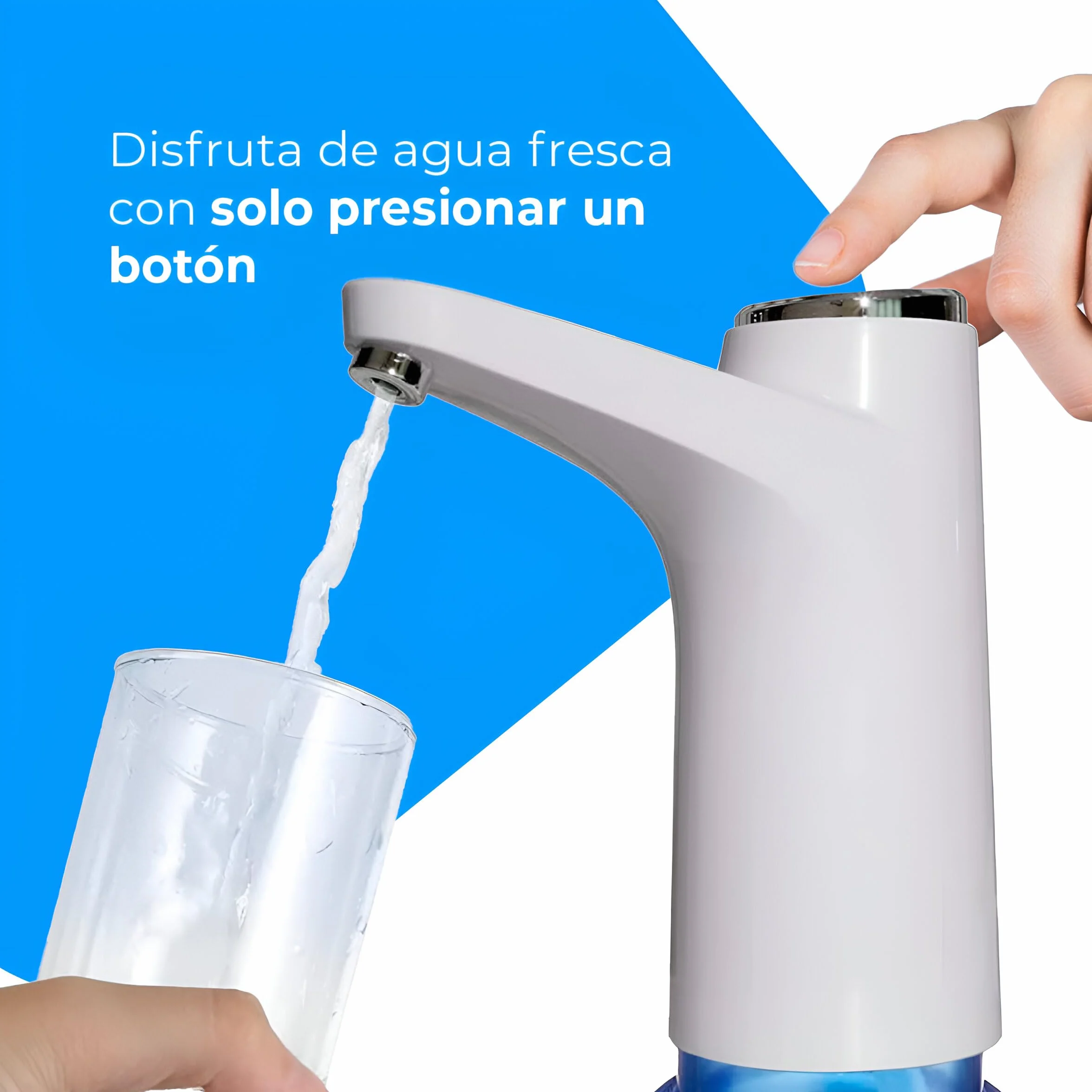 NK Dispensador de Agua - Indicador LED, Batería 1200 mAh Recargable por USB, Material de Silicona, Compatible con Garrafas y Botellas 4,5L 5L 7,5L 10L 11,3L 15L 18,9L Adaptador de 3,8-4,8cm (Blanco)