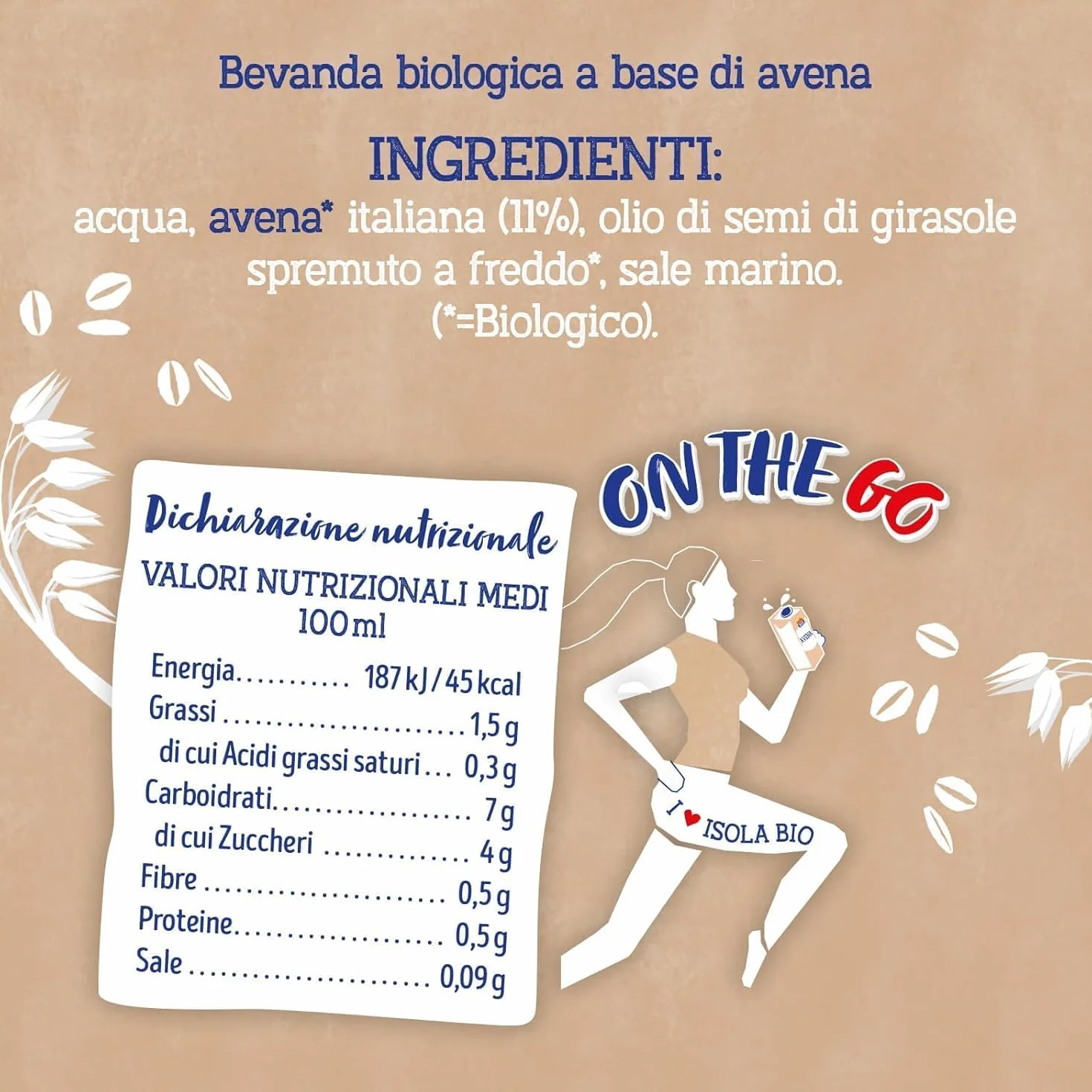 Isola Bio Bebida Vegetal de Avena Pack 3x250 ml Fuente de Calcio y Fibra Sin Azúcares Añadidos Vegana