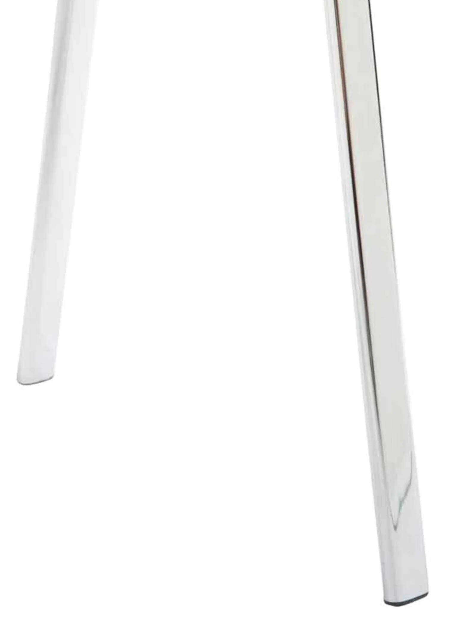 CLP Set De 4 Sillas Ken Cromadas En Polipiel para Eventos I Sillas Apilables con Base Metálica Sin Reposabrazos, Color:Blanco