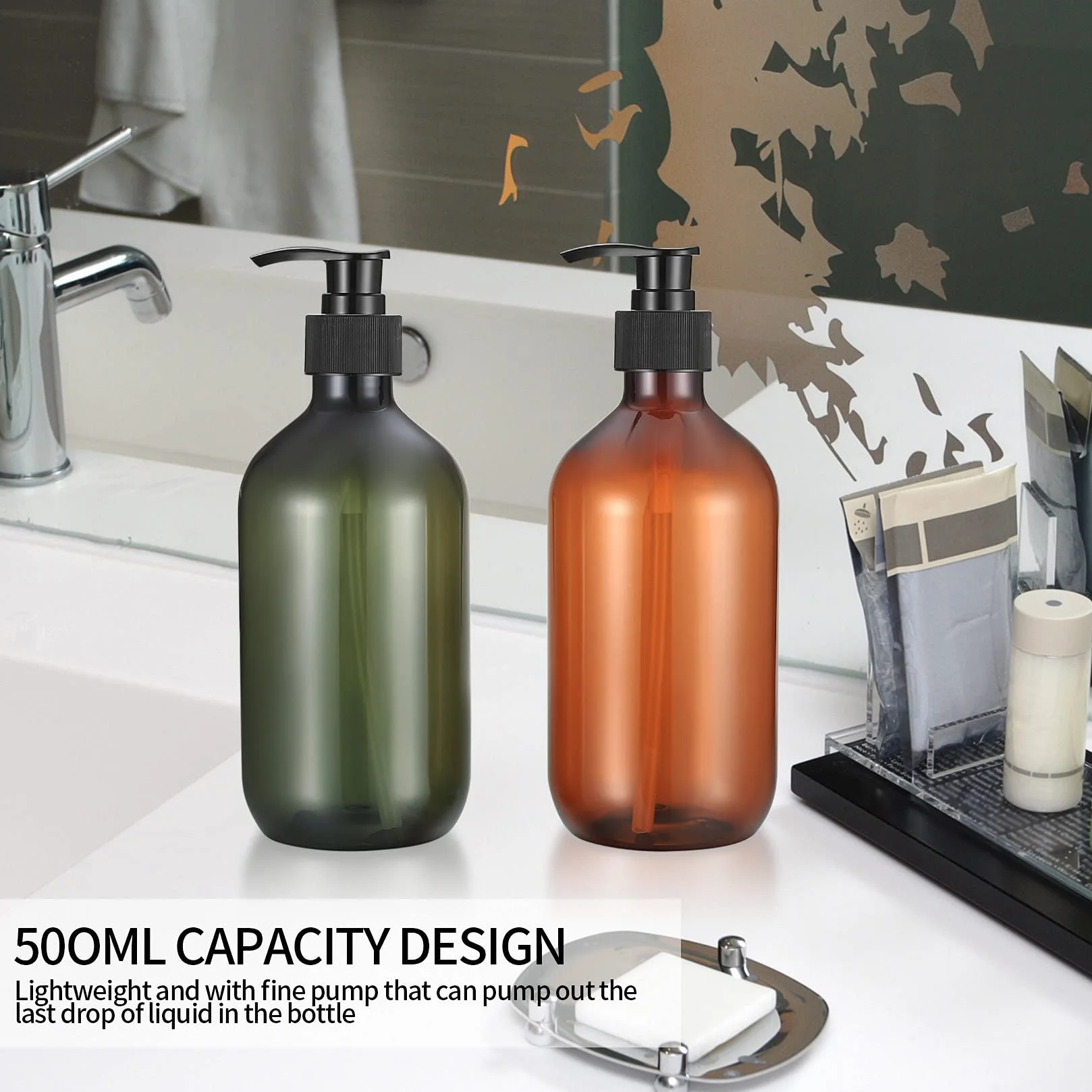Botes Botellas dispensadores dosificador vacías 500ml plastico para loción champu gel jabon manos ducha rellenables baño