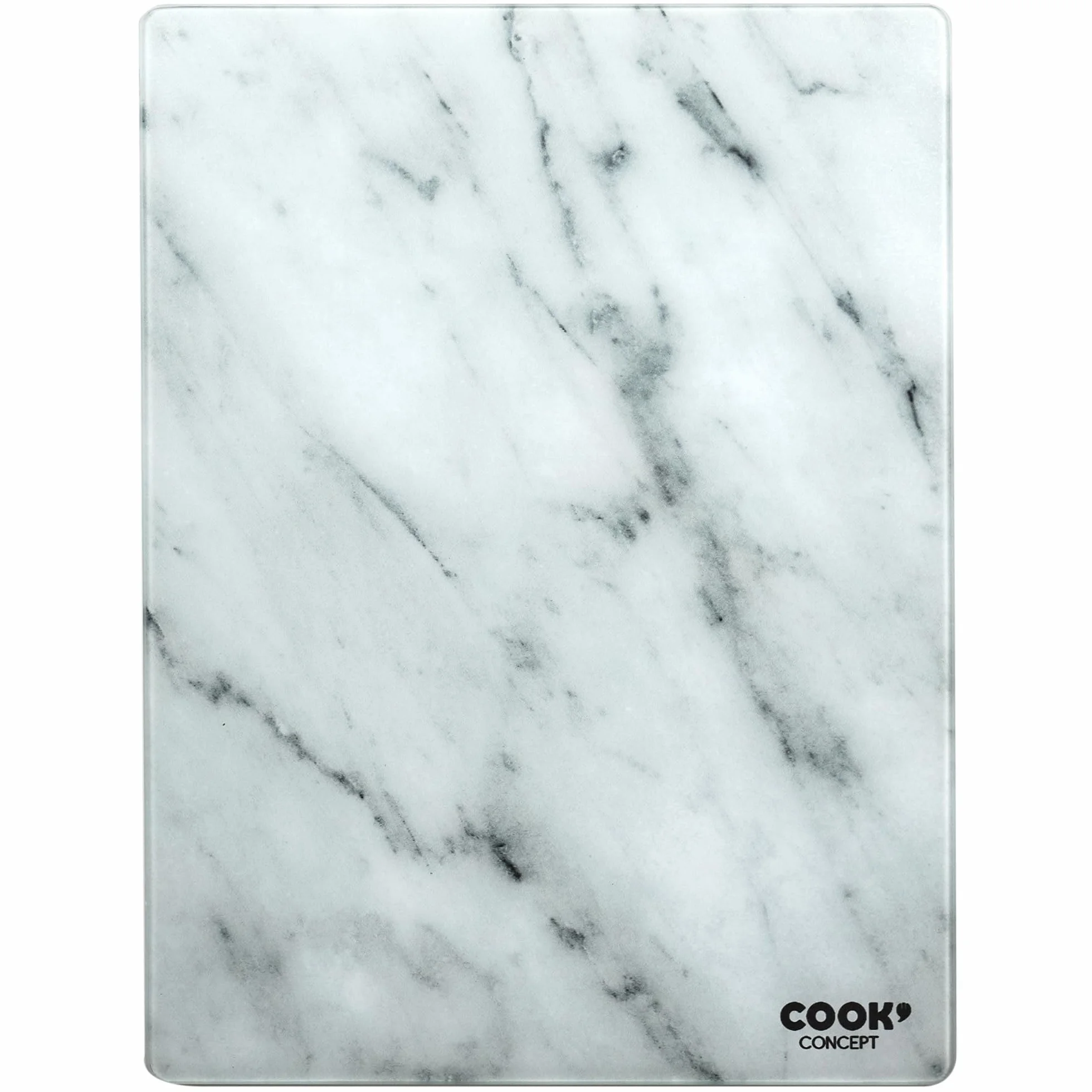 COOK CONCEPT KD3348 Tabla de Cortar Vidrio Templado Efecto Mármol 40x30x0.4 cm Gris y Blanco