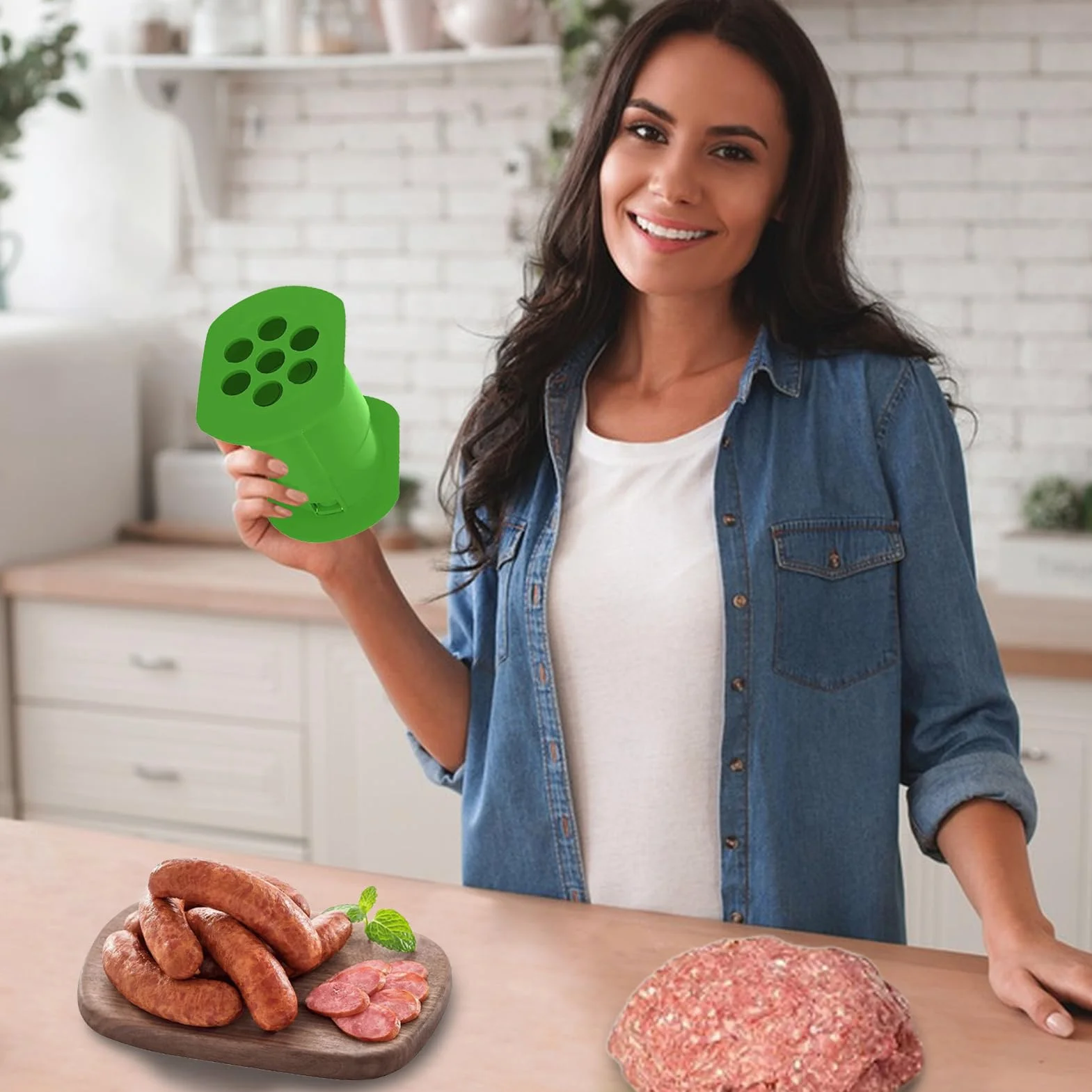 Cevapcici Maker - CEVAPI Mold Tool | Roll Shaper, 7 No Secos 7 Salchichas Prensa Squeeze, Manual Cevapcici Maker, Herramientas De Barbacoa Parrilla, Gadget De Cocina Para El
