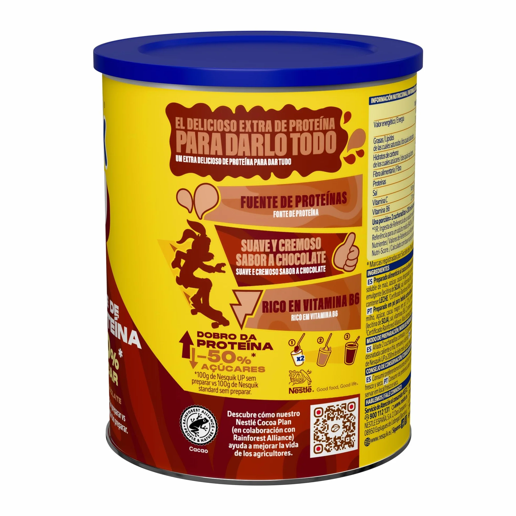 NESTLÉ NESQUIK UP Cacao Soluble Instantáneo con Proteína 330g