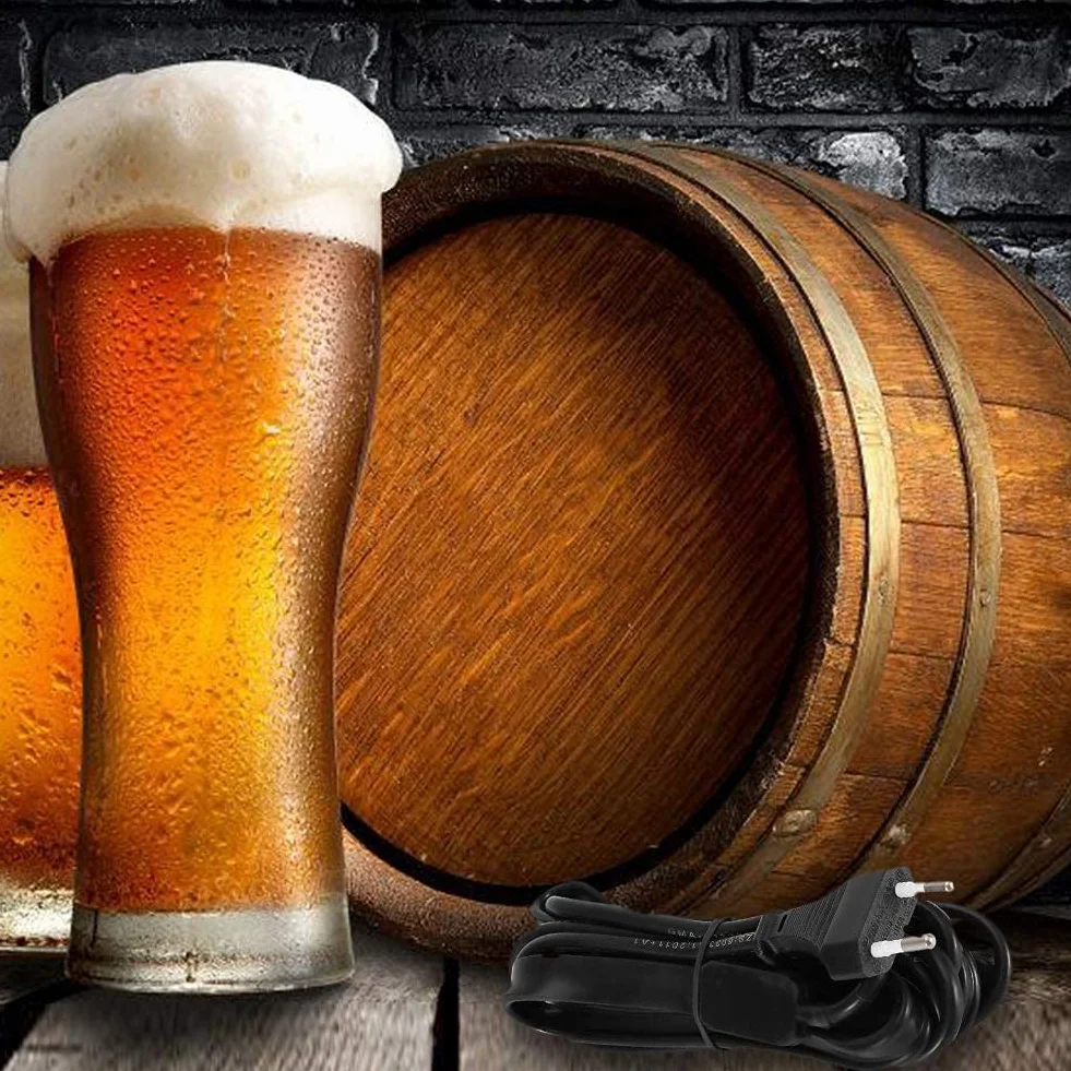 Jeffergarden Homebrew Fermentación Cinturón de calefacción Pad con Cerveza Vino Kombucha Caliente Líquido Adhesivo Termómetro Stick UE Plug 220V-250V