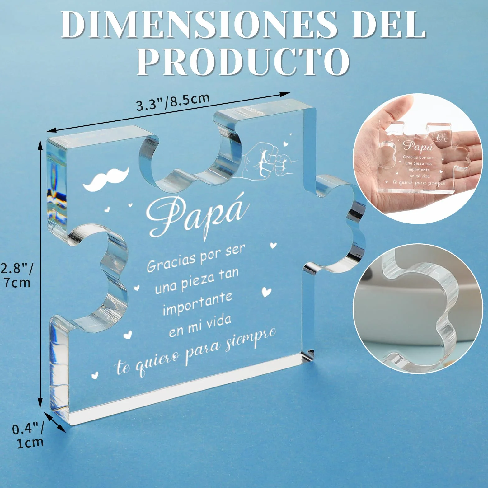 Regalo para Padre, Adornos de Acrílico, Cumpleaños, Navidad, Hija Hijo