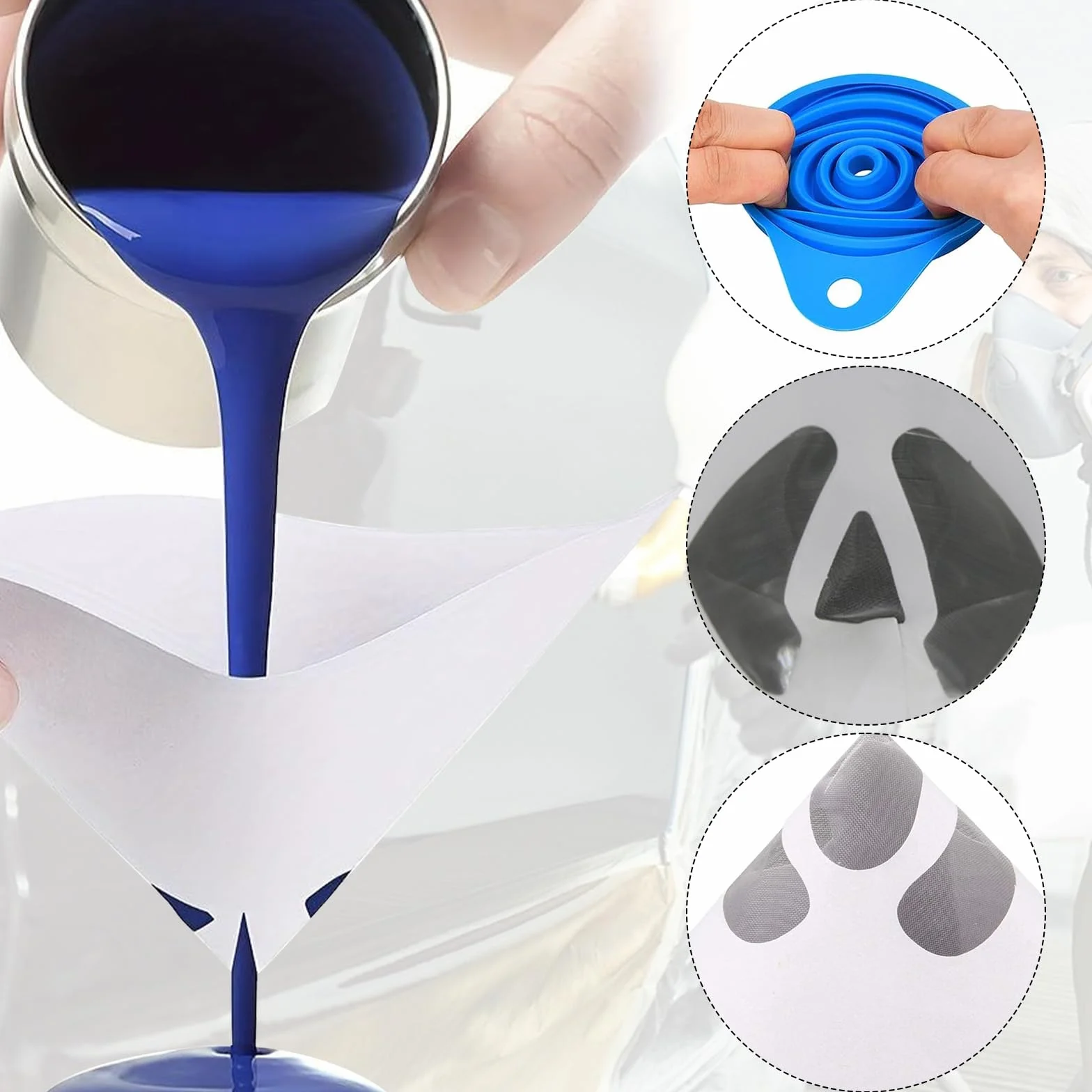 100 Tamiz de Pintura - Filtro de Resina - Tamiz de Pintura de Papel - Adecuado para Diferentes Necesidades de PulverizacióN Y FiltracióN, Adecuada para Filtrar Aceites Comestibles,Aceites, TéS