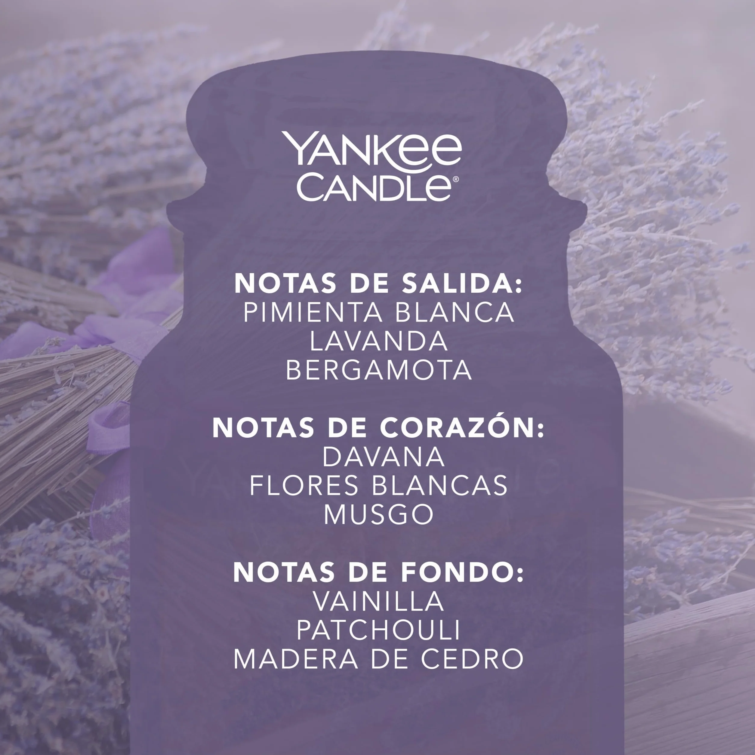 Yankee Candle Vela aromática tarro grande Dried Lavender & Oak 150 horas Regalos para mujeres