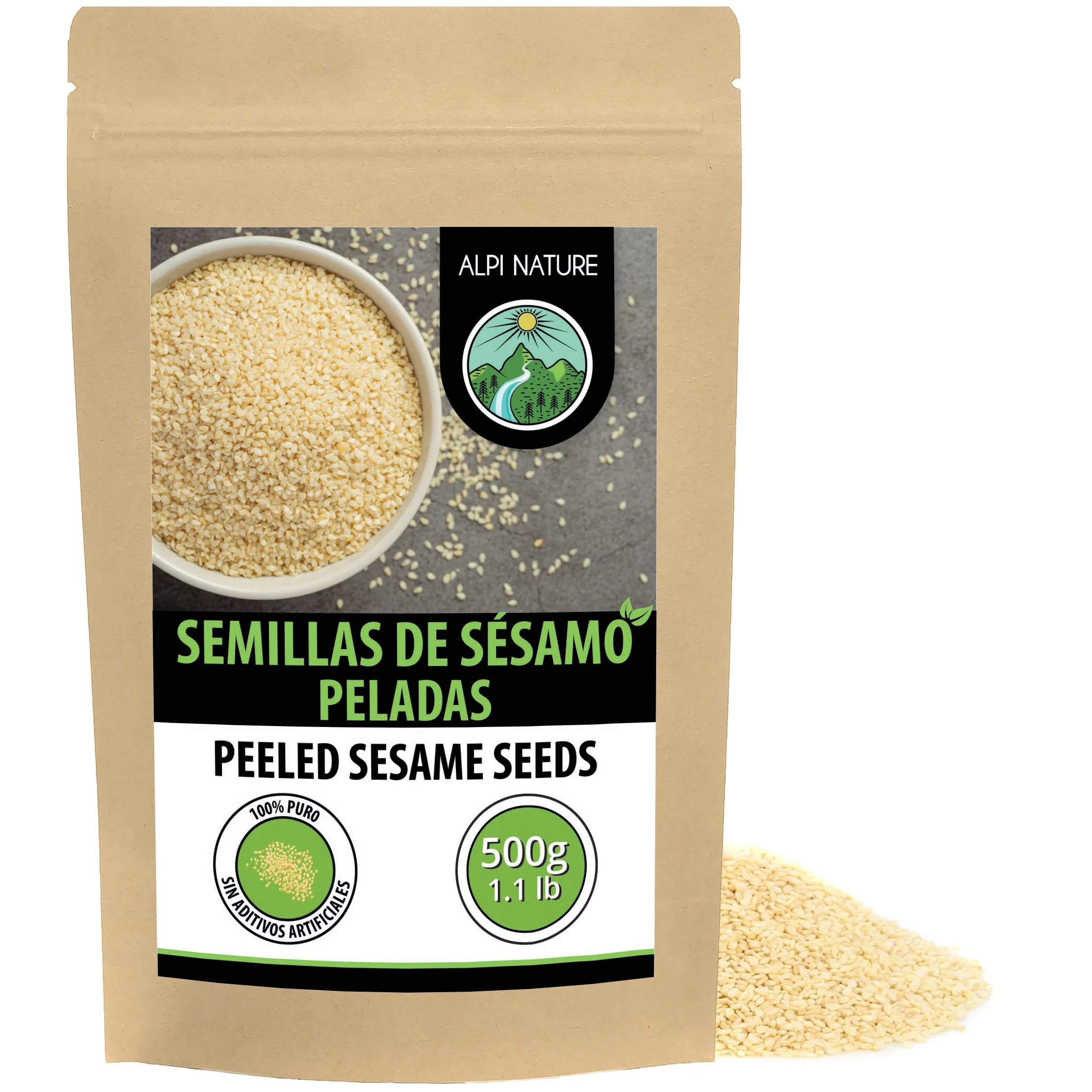Alpi Nature Semillas de Sésamo Blanco Peladas 500g sin Gluten