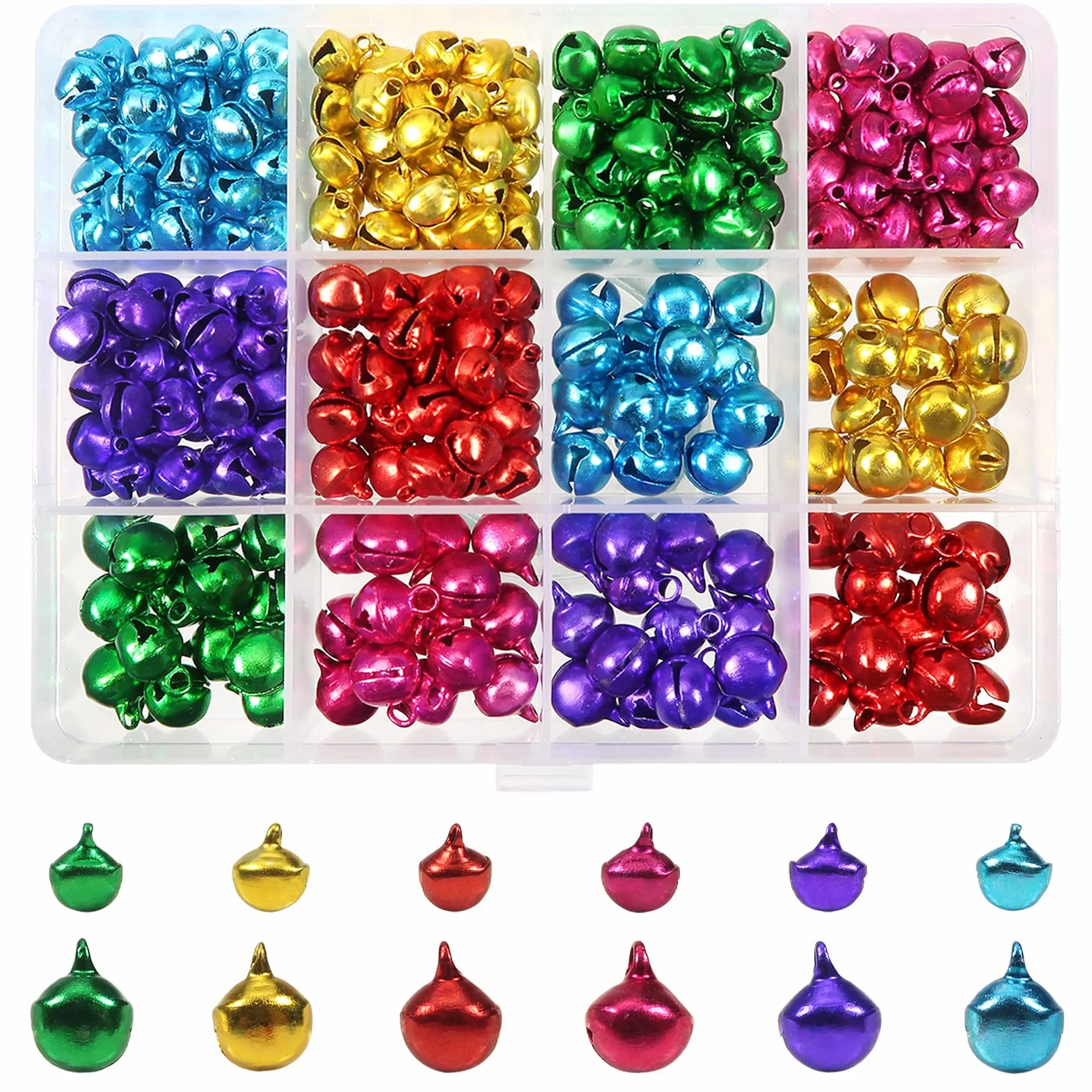 Cascabeles Pequeños 8 mm 10 mm Coloridos para Manualidades Bricolaje 324 Piezas
