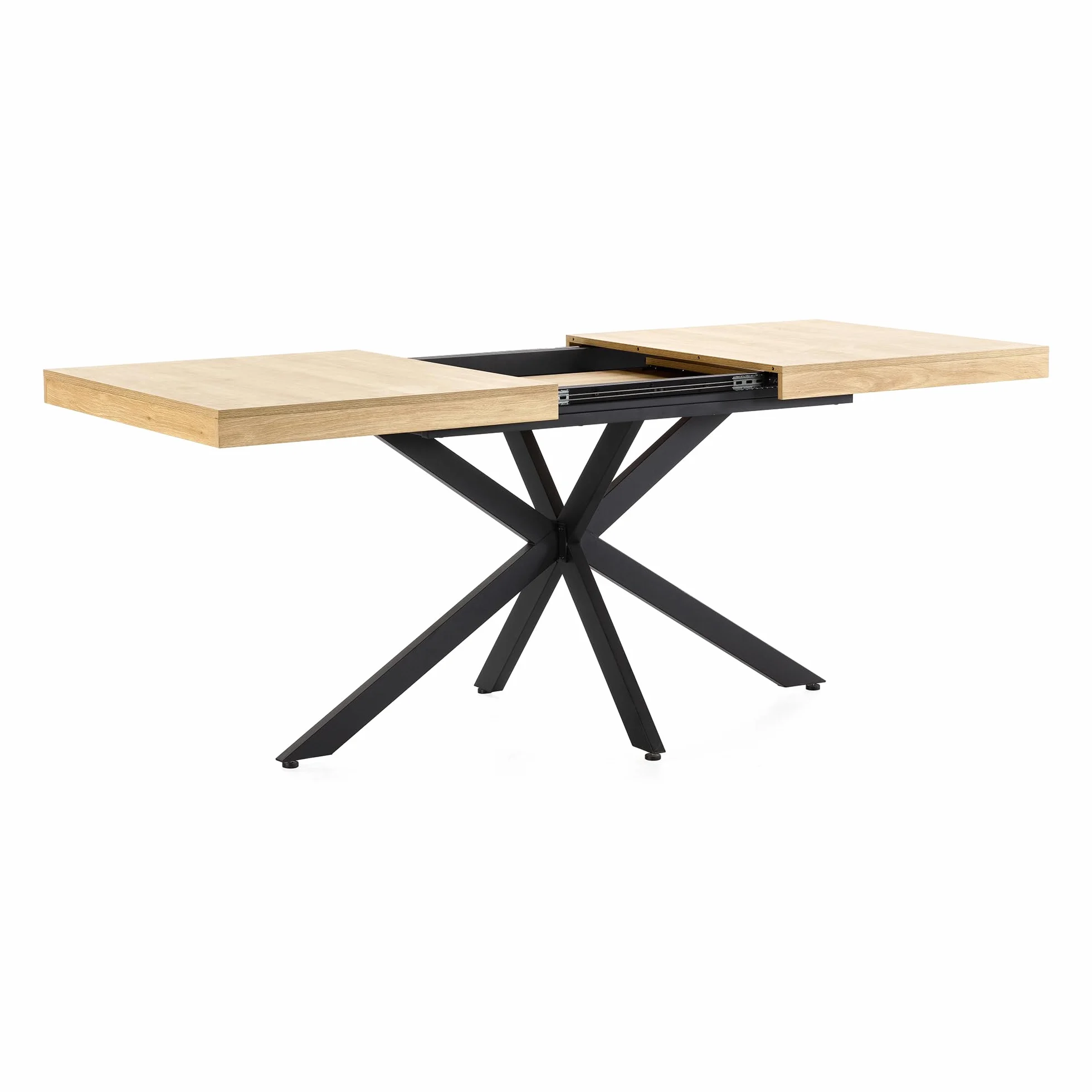 HOMN LIVING Mesa de Comedor Extensible Genova Color Roble, 140-180 cm (Largo) 80 cm (Profundidad) 75 cm (Altura)