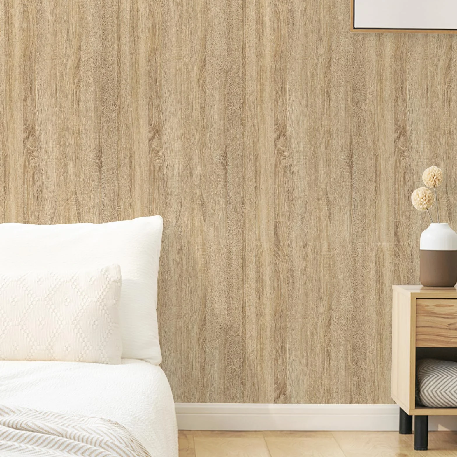 Abyssaly Vinilo Adhesivo Muebles Madera, Vinilos para Muebles Marron Claro, Papel Adhesivo para Autoadhesivo Impermeable Decorativo Cocina, Encimera, Puertas, Mesa 30cm X 200cm