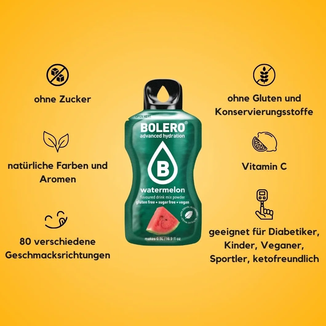 Bolero Classic Mix 24 x 9 g Refrescante Bebida en Polvo Sin Azúcar con Stevia y Vitamina C para Diabéticos