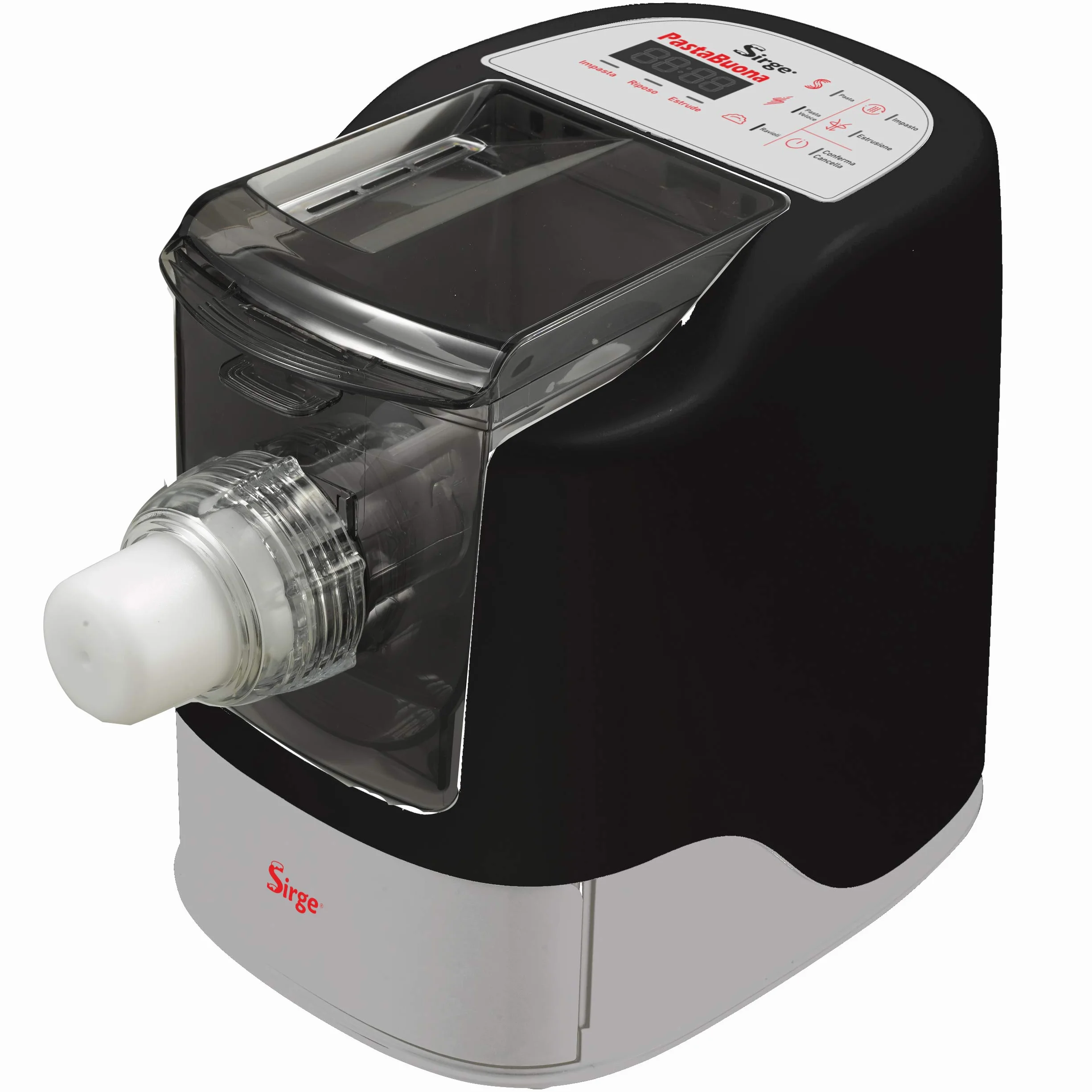 Sirge Pastabona Máquina para la Pasta 260 W – 13 Trafile – hasta 720 gr de pasta – Automática y también con Descanso – Incluye accesorio para pan/pizza/focas gratis