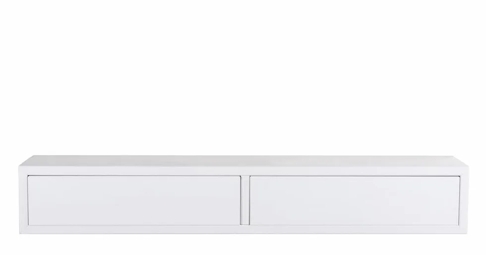 MODULARREDO | Domino Estante de Pared con cajón, mesita de Noche suspendida, Estante de Pared, 88,2 x 13,4 x 20 cm, Blanco - Fabricado en Italia