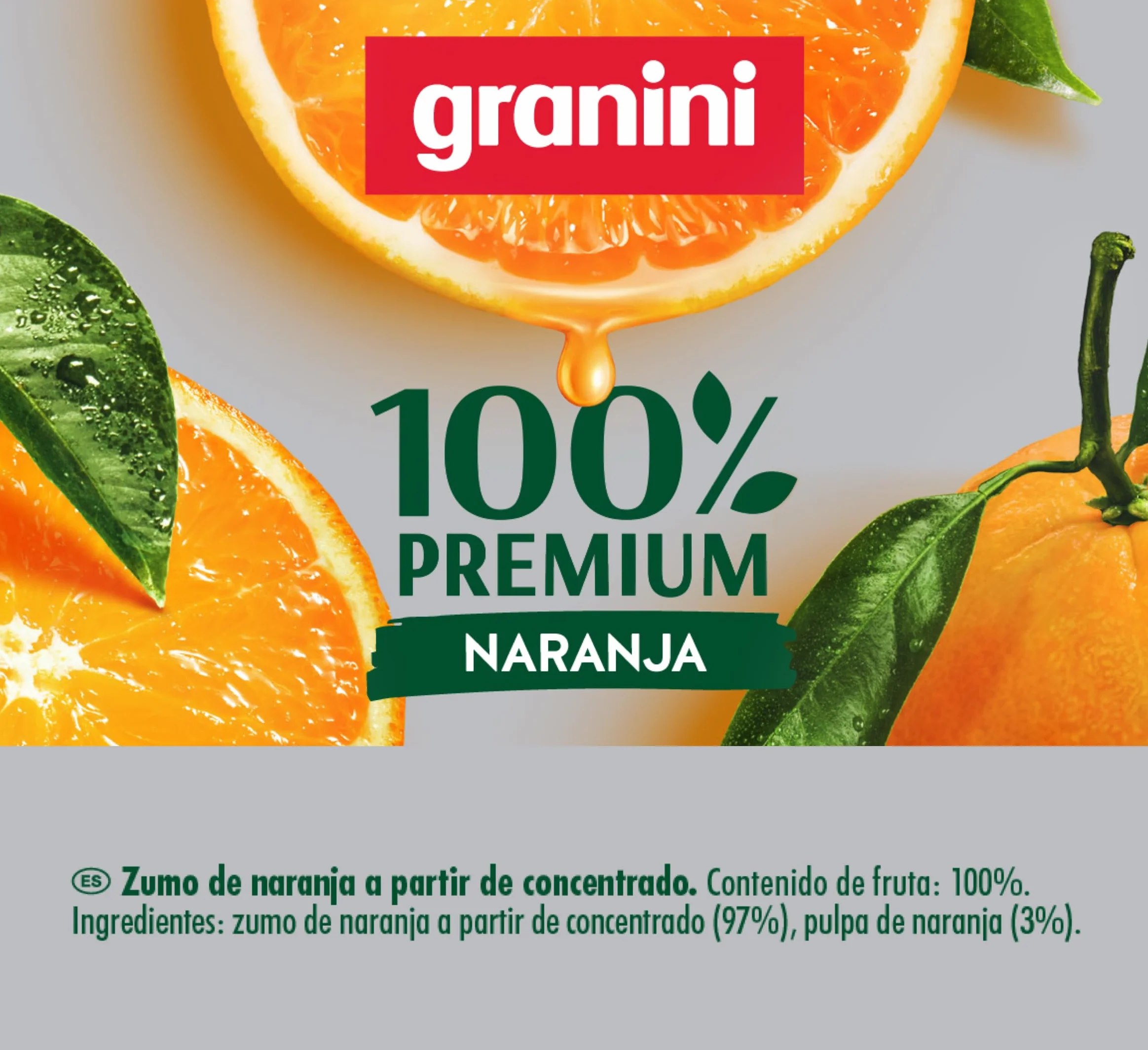 Granini Premium 100% Zumo de Naranja con Pulpa, 6 x 1L