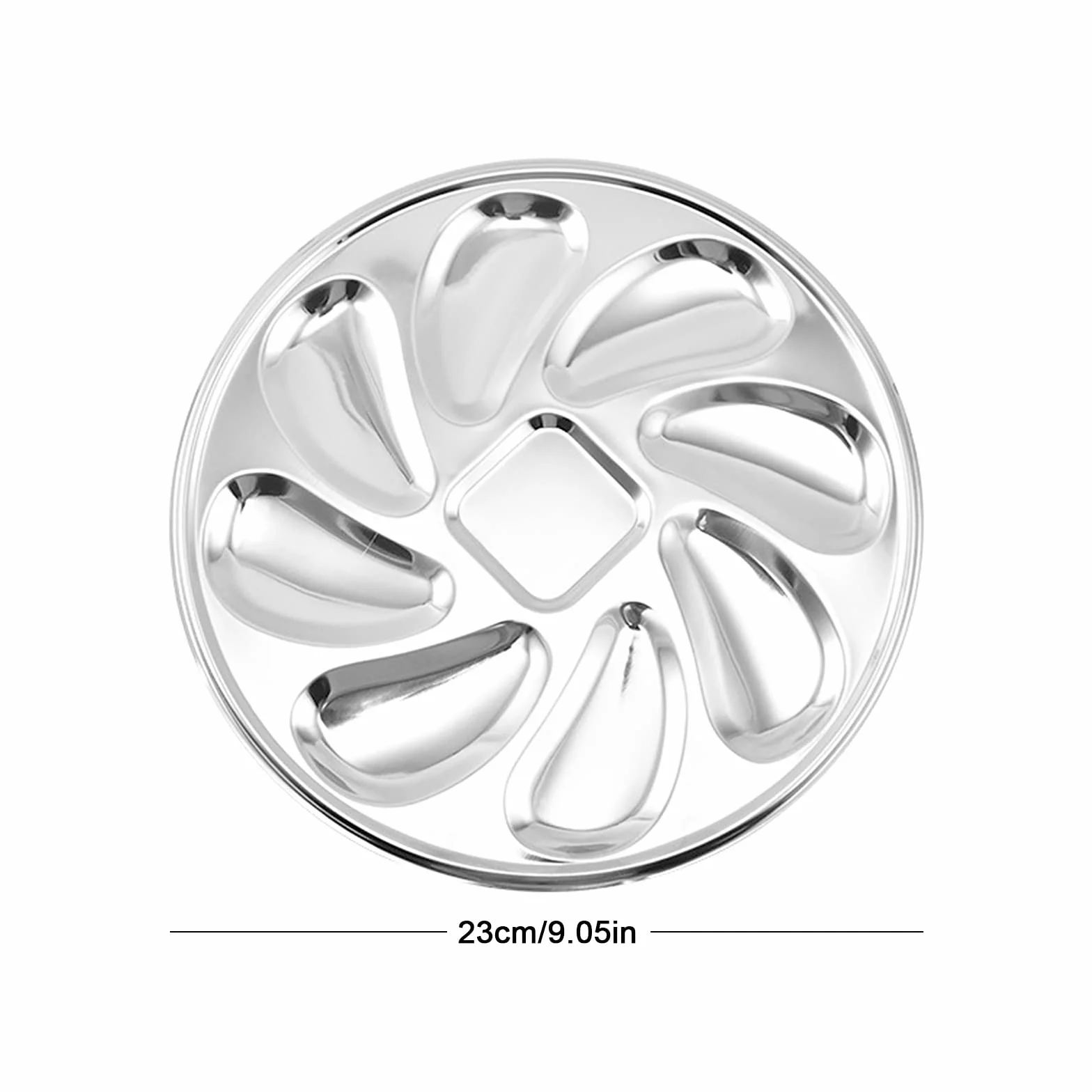 Plato De Ostras De Acero Inoxidable,3pcs Bandejas Para Servir Ostras Con 8 Agujeros + 1 Depósito De Salsa De Almacenamiento Reutilizable Para Cocina Restaurante Occidental Plato De Mariscos