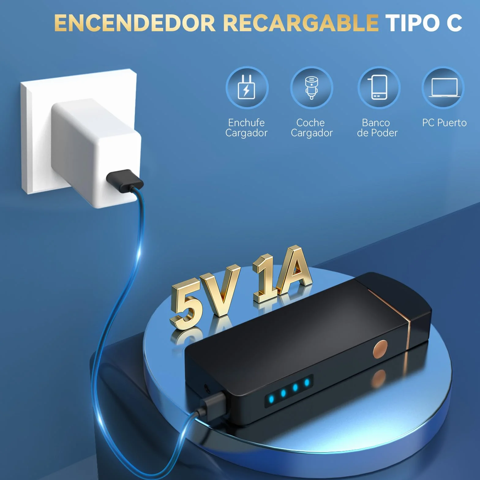 Coquimbo Mechero Electrico Regalo Hombre, USB Recargable Encendedor Electrico Doble Arco y Resistente al Viento para Vela, Estufa, Barbacoa, Camping
