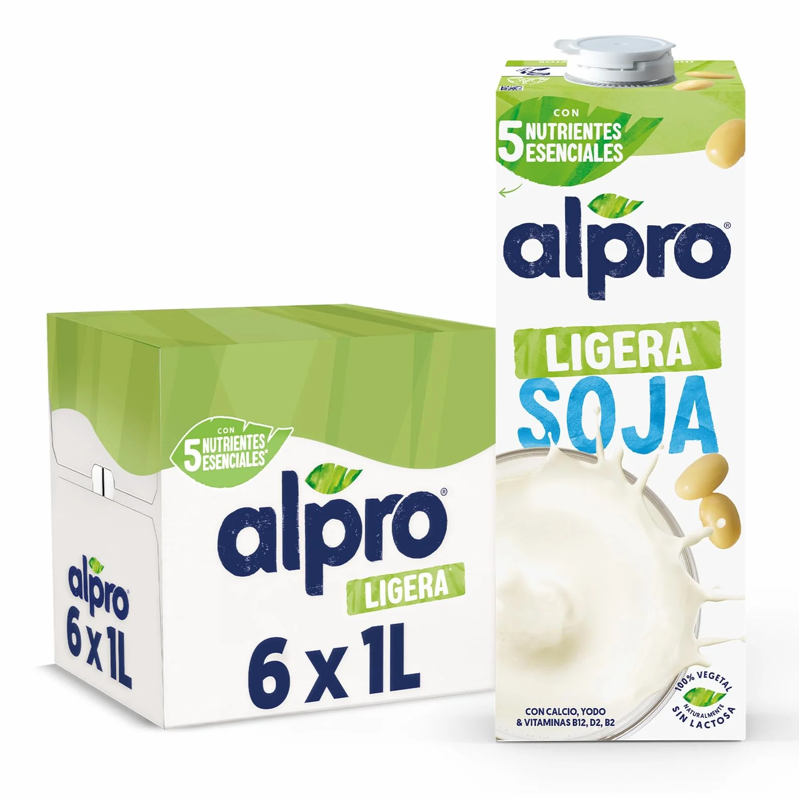 Alpro Bebida Vegetal de Soja Ligera Pack 6 x 1L