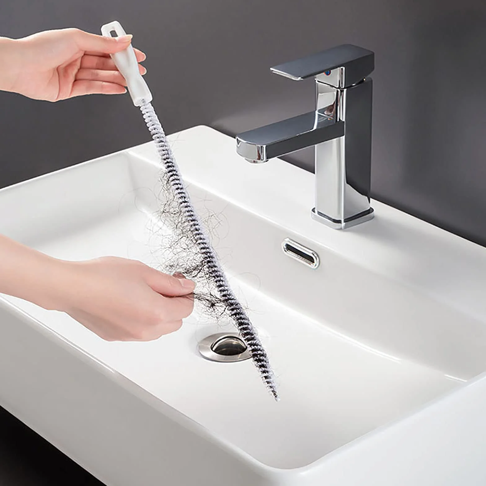 KEYRI 3 Piezas Cepillo de Limpieza para Desagüe, Flexible 45cm Cepillo de Limpieza de Tuberías, Herramienta de Drenaje para Eliminar Pelos y Desatascar, para la Limpieza de Baño Cocina (3 Piezas)