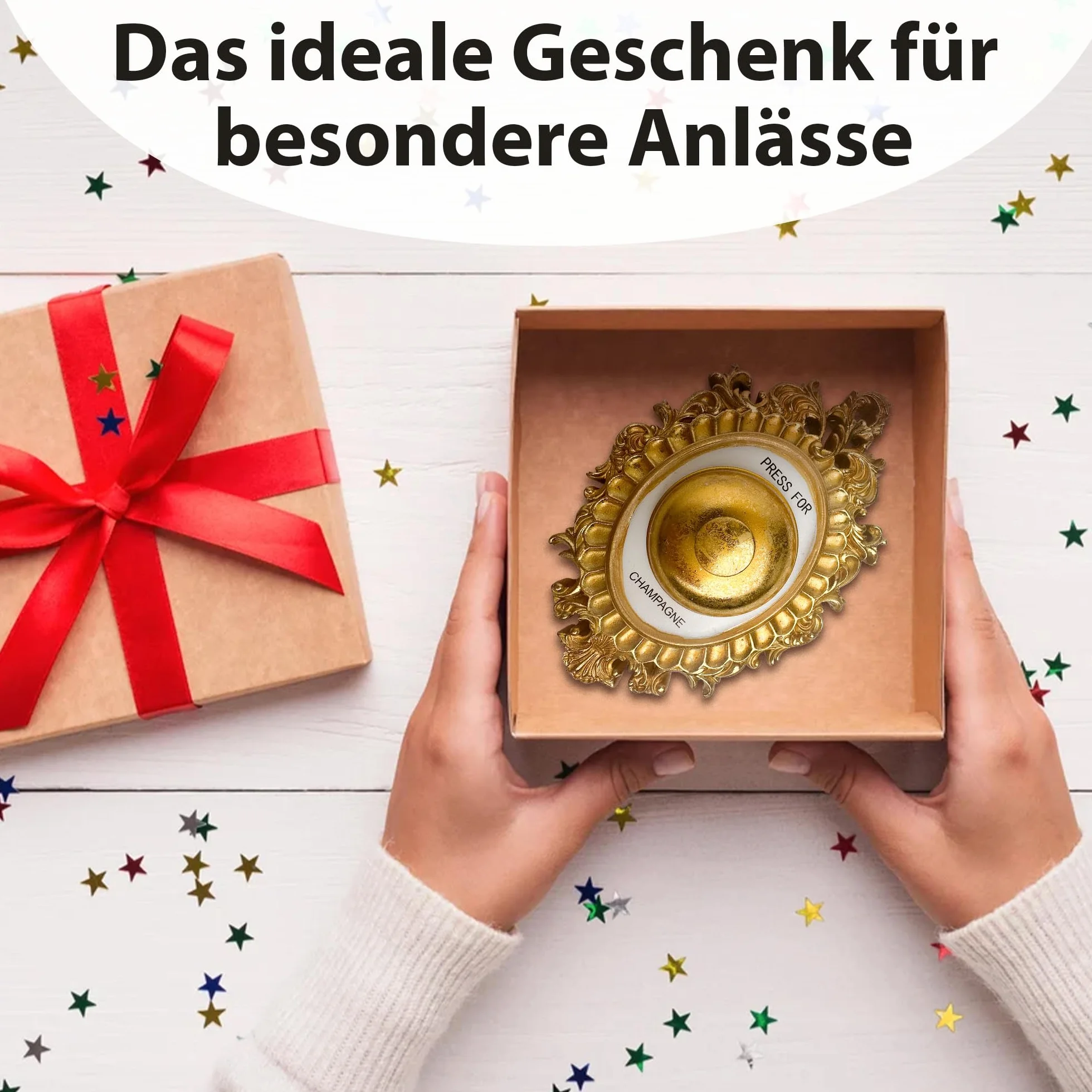 Campana de champán Efecto brillante Decoración de pared oro regalo amantes champán
