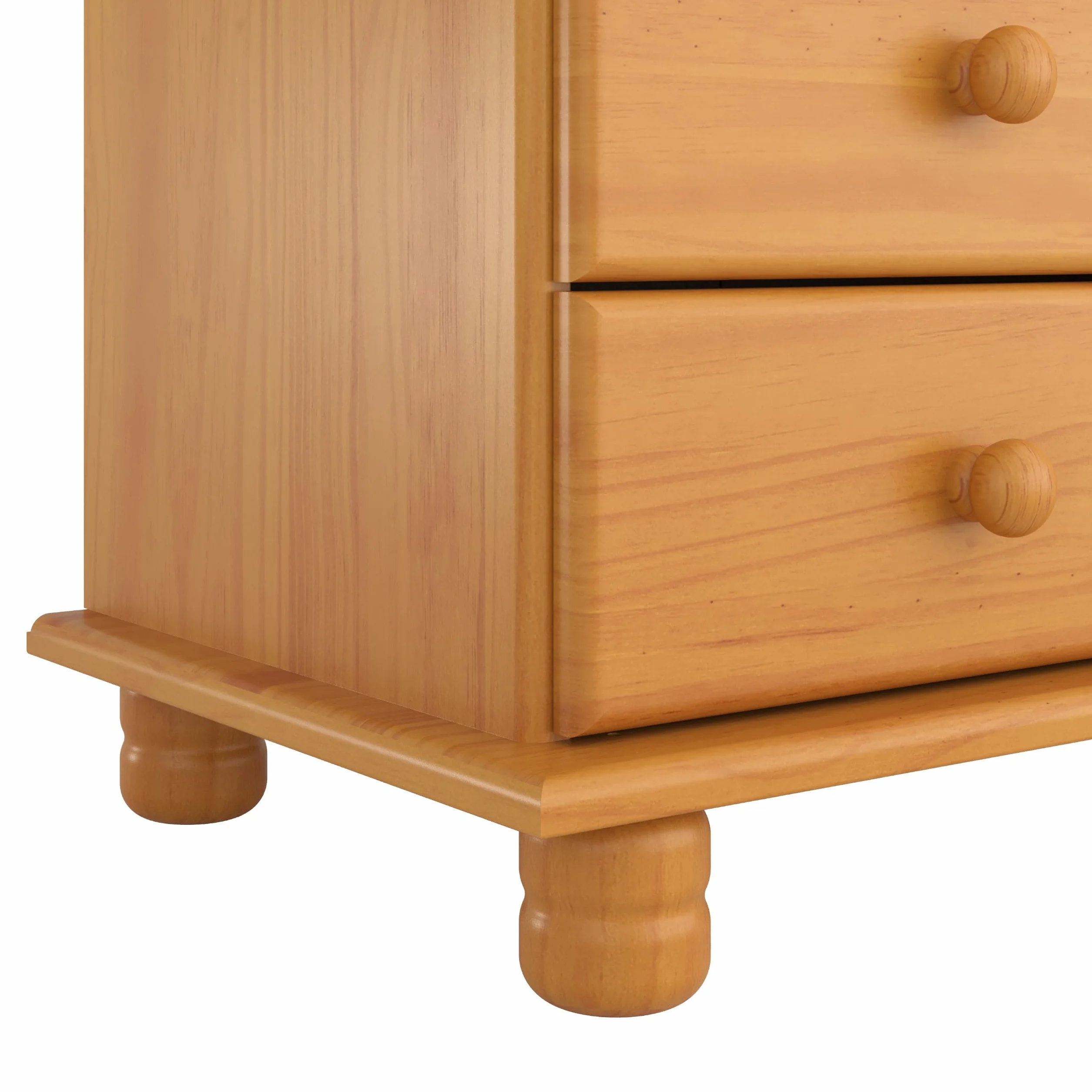 Moblit Comoda de Cinco Cajones Realizada en Madera de Pino Color Miel Serie Canet Medidas (81x78x39) cm. (Alto-Ancho-Fondo)