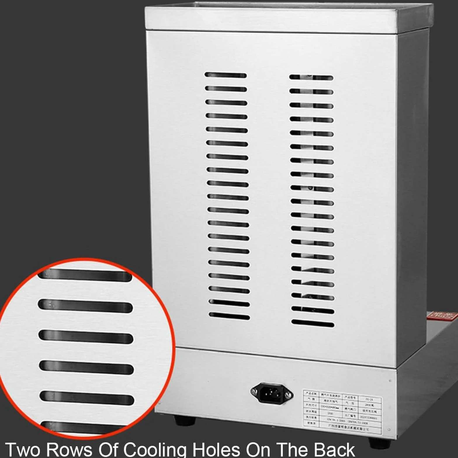 Máquina para asar, máquina de cocción de pollo shawarma con 2 quemadores, pollo de engorde de propano vertical, horno de asador giroscópico, kebab, para el hogar, restaurante, cocina, fiesta,