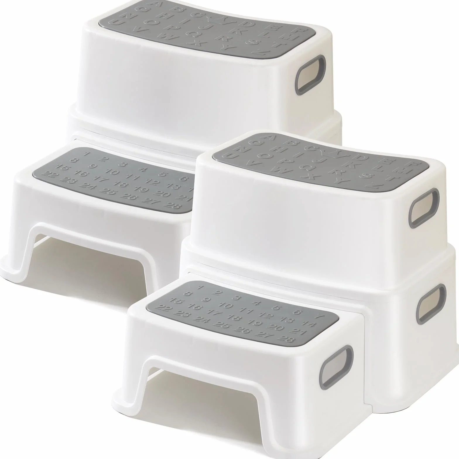 Taburete Niños (2 unidades), Taburete Escalonado metaheim Resistente de Dos Etapas para Entrenamiento para Lavado, WC, Cocina y Cama, Diseño Antideslizante y Antipuntas, Soporta 90kg