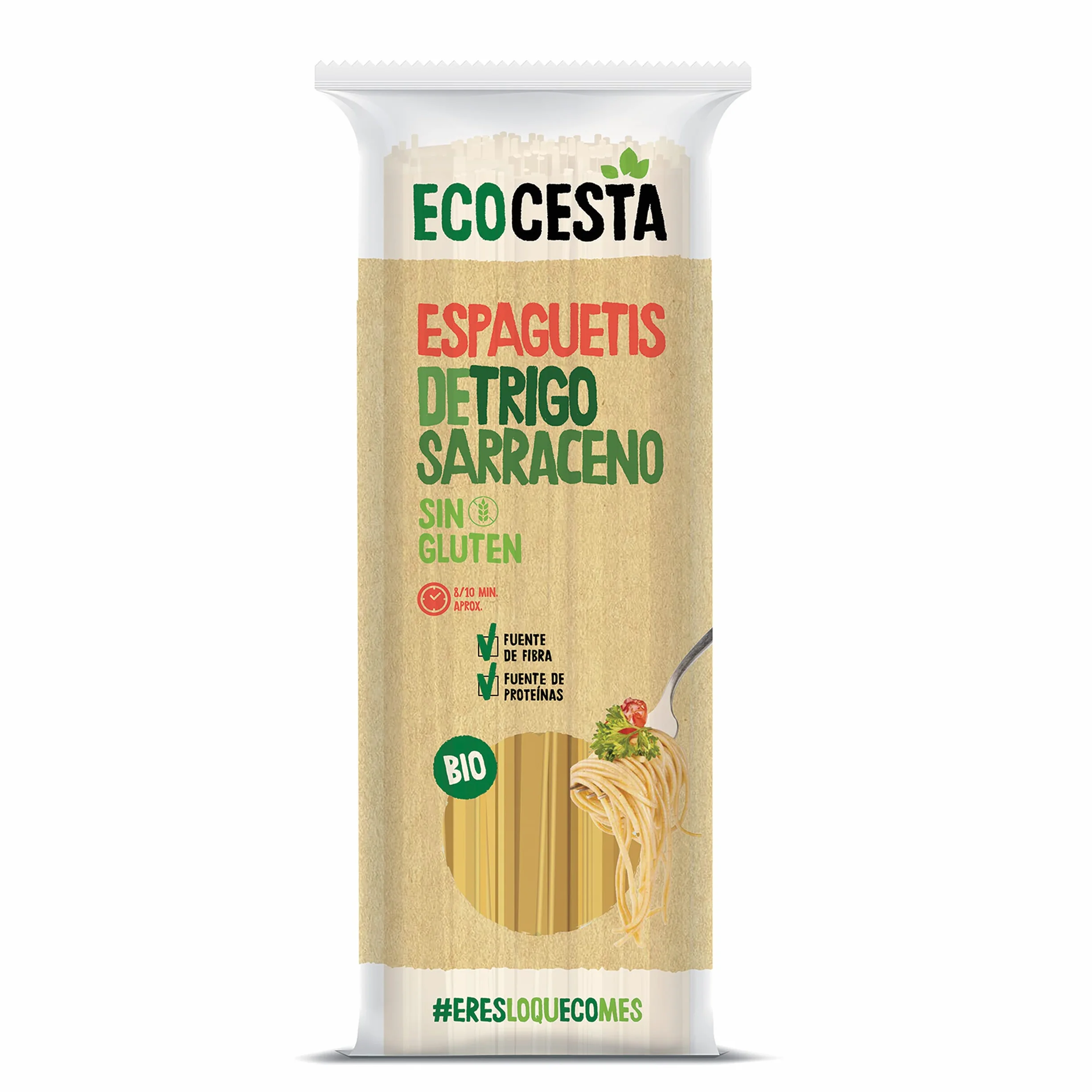 Espaguetis de Trigo Ecológico Ecocesta 500 g Sin Gluten Alto en Fibra y Proteínas