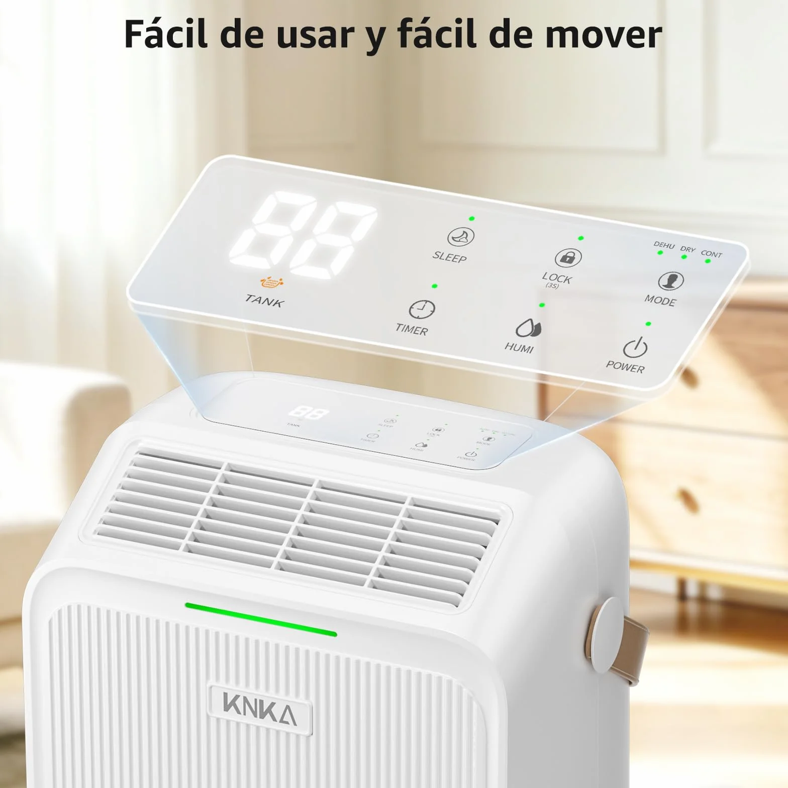 Deshumidificador, 16L/Día, Deshumificadores de Humedad Silencioso, Resultados En 30 Min, Consumo De Energía Reducido En Un 30%,Indicador De Humedad,Descongelación Automática,4 Modos,80m³ (Aprox. 32㎡)