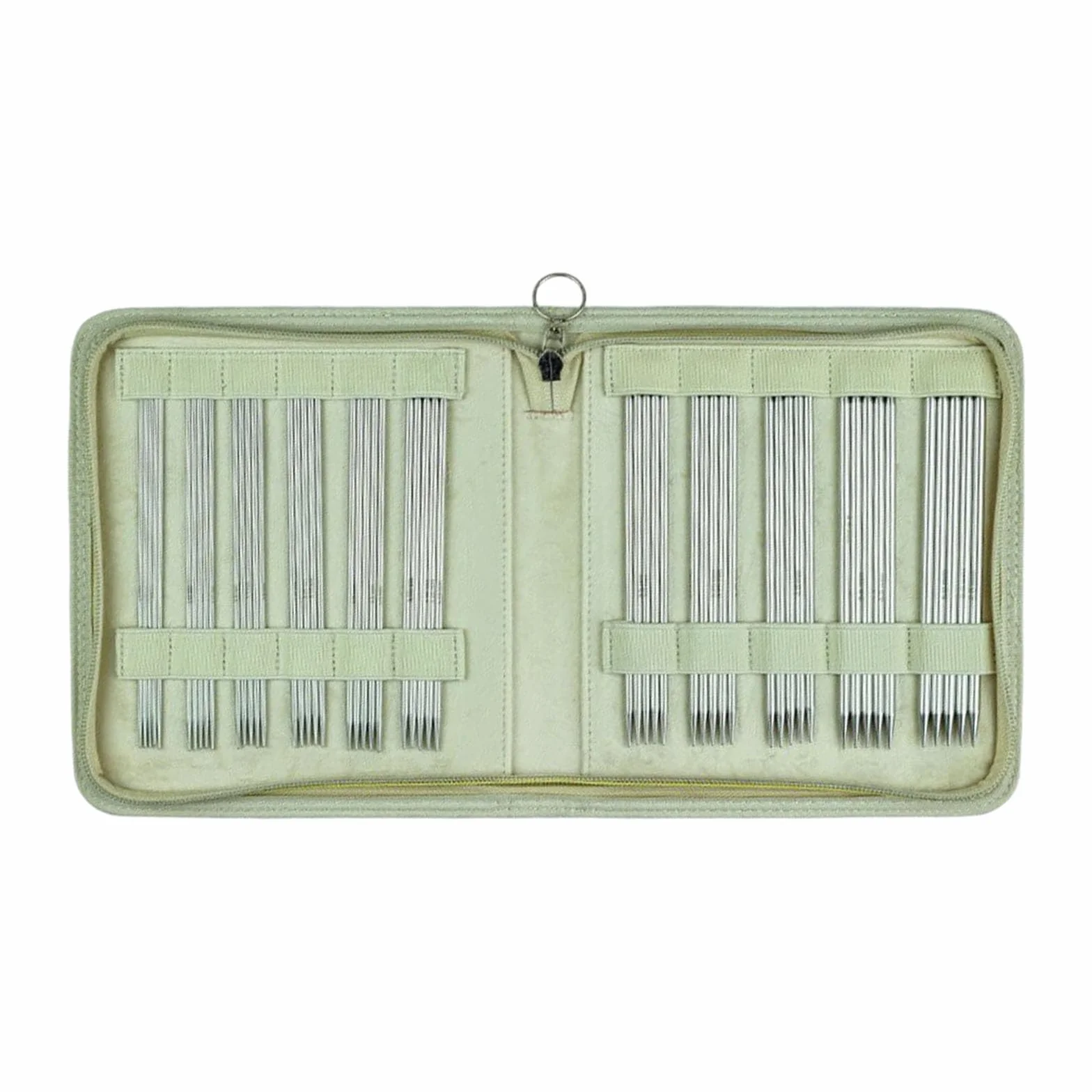 11 pares de agujas de tejer de acero inoxidable de doble punta con estuche de almacenamiento de 2 mm a 6 mm para tejer suéter, bufanda, sombrero, sondas de tejer