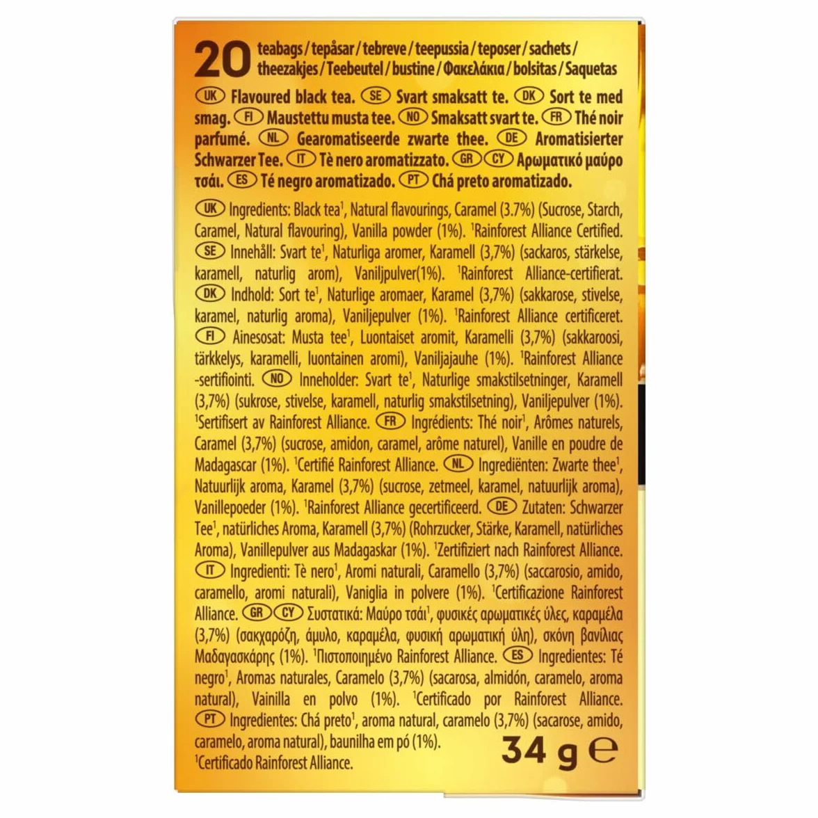 Lipton vainilla caramelo redis 20 sztuk
