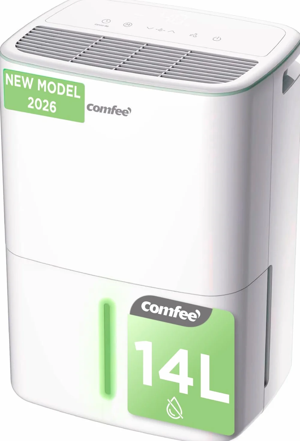 COMFEE' Deshumidificador de Humedad 12-14L Silencioso | Modo Secado de Ropa y AUTO - Deshumificador Compacto y de Bajo Consumo con Drenaje Dual | Ideal en habitaciones hasta 35m2/110m3 - Aqua Dry 2026