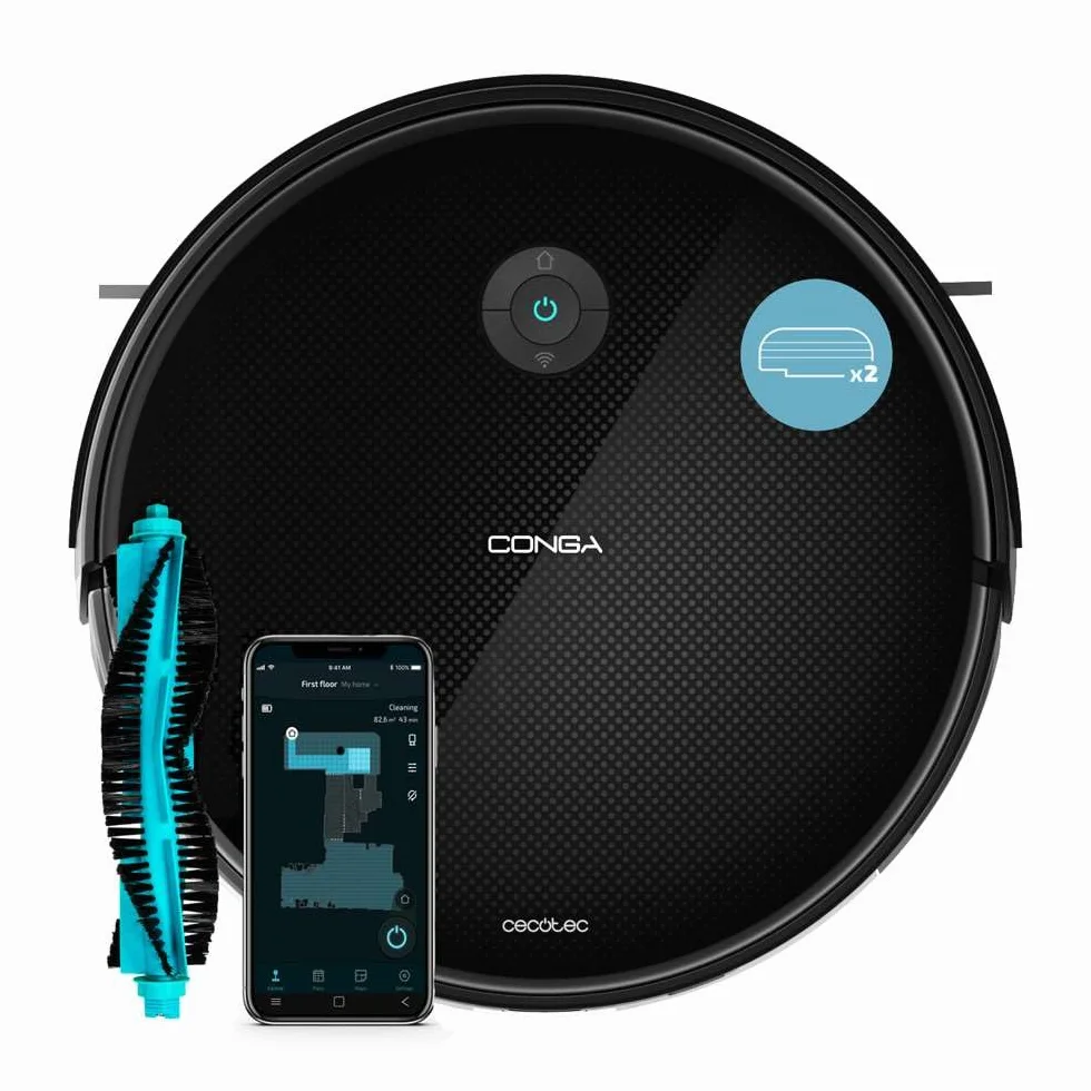 Cecotec Robot aspirador Conga 2499 Ultra X-Treme con tecnología giroscópica, friega, aspira y barre a la vez, 2100 Pa, 3 L, WiFi y Bluetooth