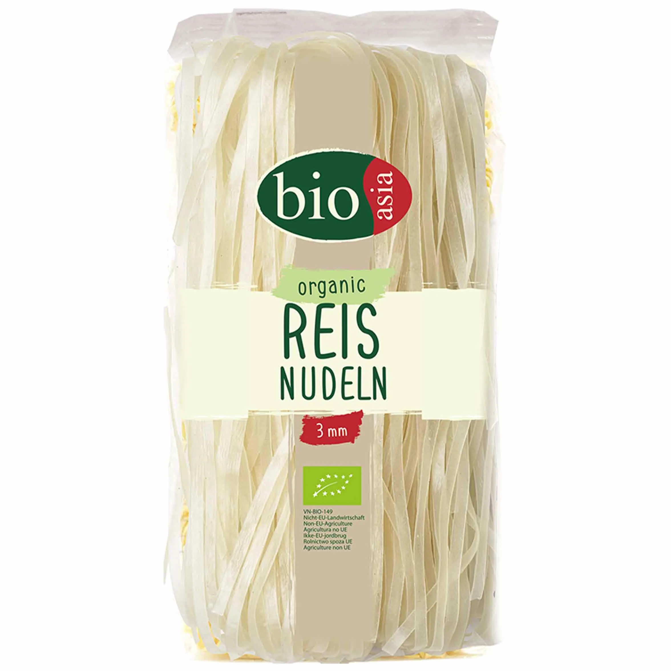 BIOASIA Fideos de arroz ecológico sin gluten veganos 200 g