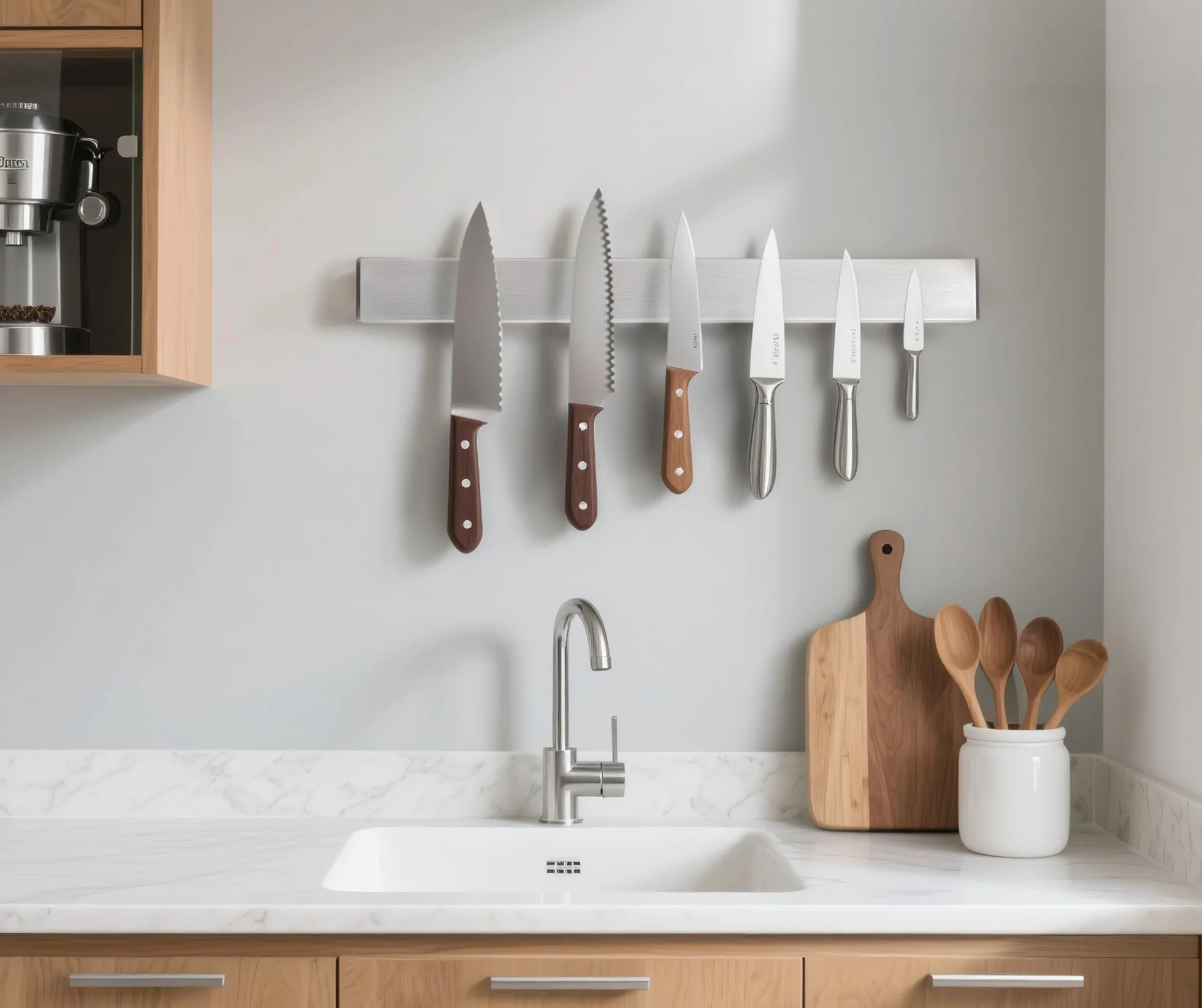 Barra Magnética para Cuchillos 40cm Acero Inoxidable Soporte Autoadhesivo Cocina Taller