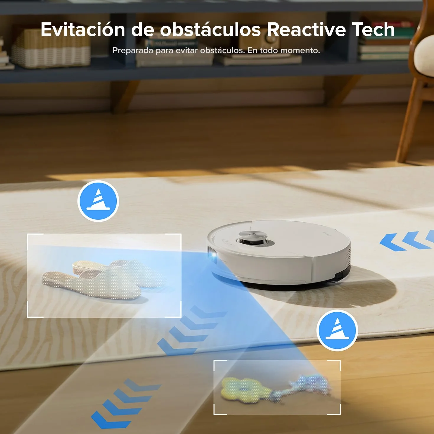 Roborock Q10 S5+ Set Robot Aspirador y Fregasuelo 2 en 1 10000 Pa Doble Sistema Antienredos Obstacle Avoidance 7 Weeks Self-Emptying Navegación PreciSense LiDAR Control por App Blanco