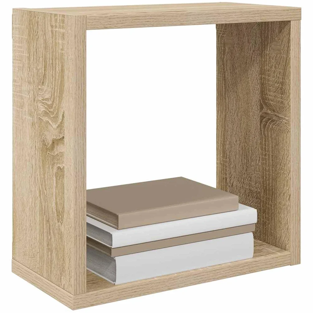 Estantes Cubo de Pared Roble Sonoma 30x15x30 cm 4 Unidades Marrón