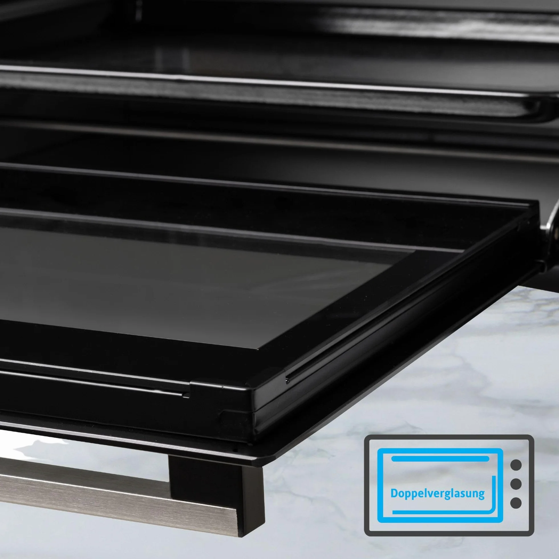 ICQN Mini Horno con Aire Forzado 50 Litros | Horno de Pizza con Temporizador 90 min
