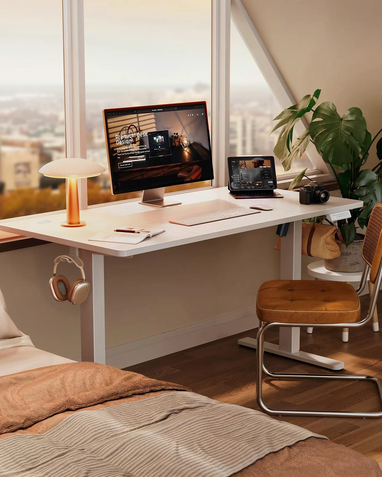 ErGear Escritorio Elevable Eléctrico 120x60 cm Mesa de Trabajo Ajustable en Altura