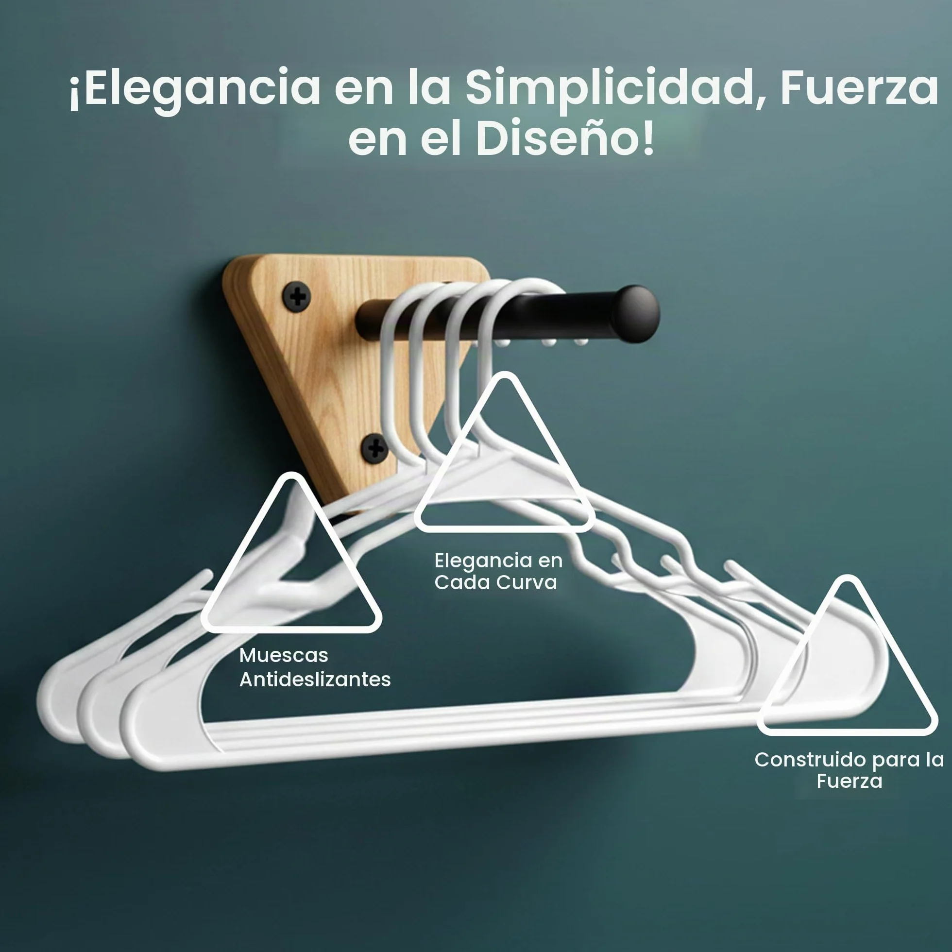 Utopia Home Perchas de Plástico Ahorradoras de Espacio, 50 Piezas, Blancas