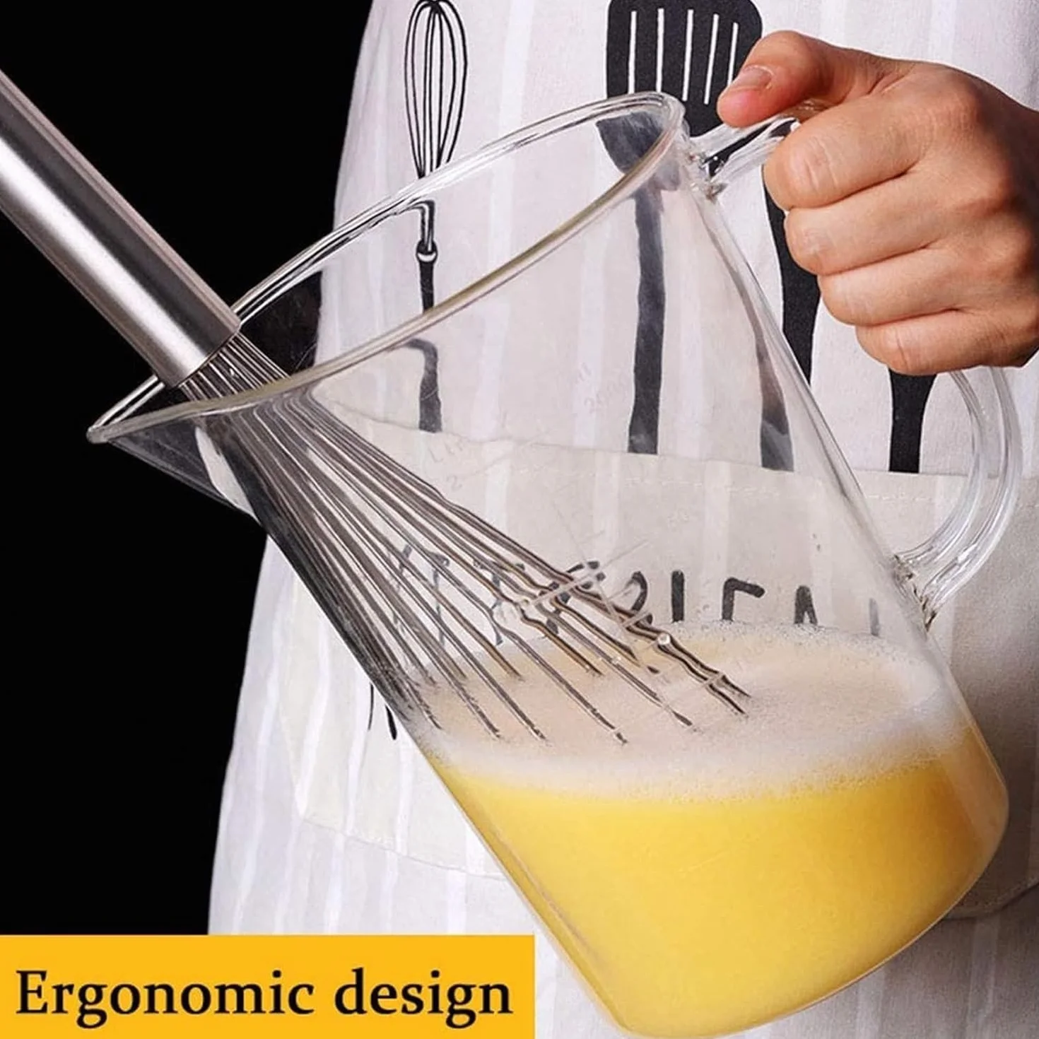 Batidor manual de acero inoxidable 20 cm para cocina