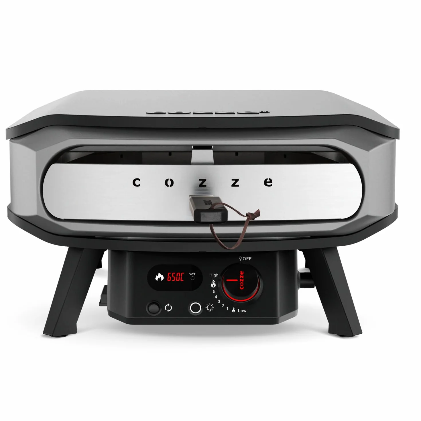 Cozze Horno de Pizza 17" Premium ROTATE a Gas con Piedra Incluida y Encendido Automático