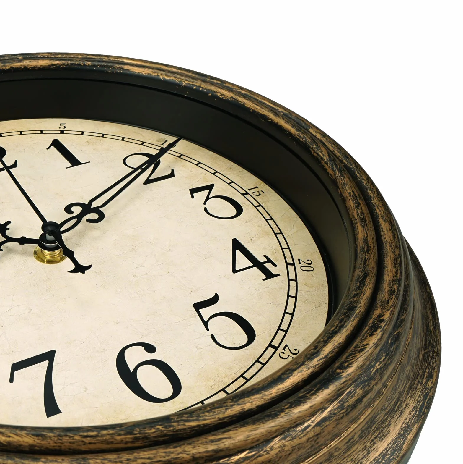 Plumeet Reloj de Pared Retro Pequeño, Silencioso Clásico 25cm sin Tic-TAC