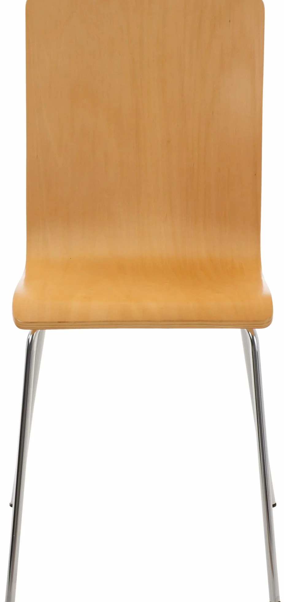 CLP Juego de 4 Sillas de Espera Pepe, Silla de Visitas con Asiento de Madera Ergonómico, Soporte Metálico, Color Natura