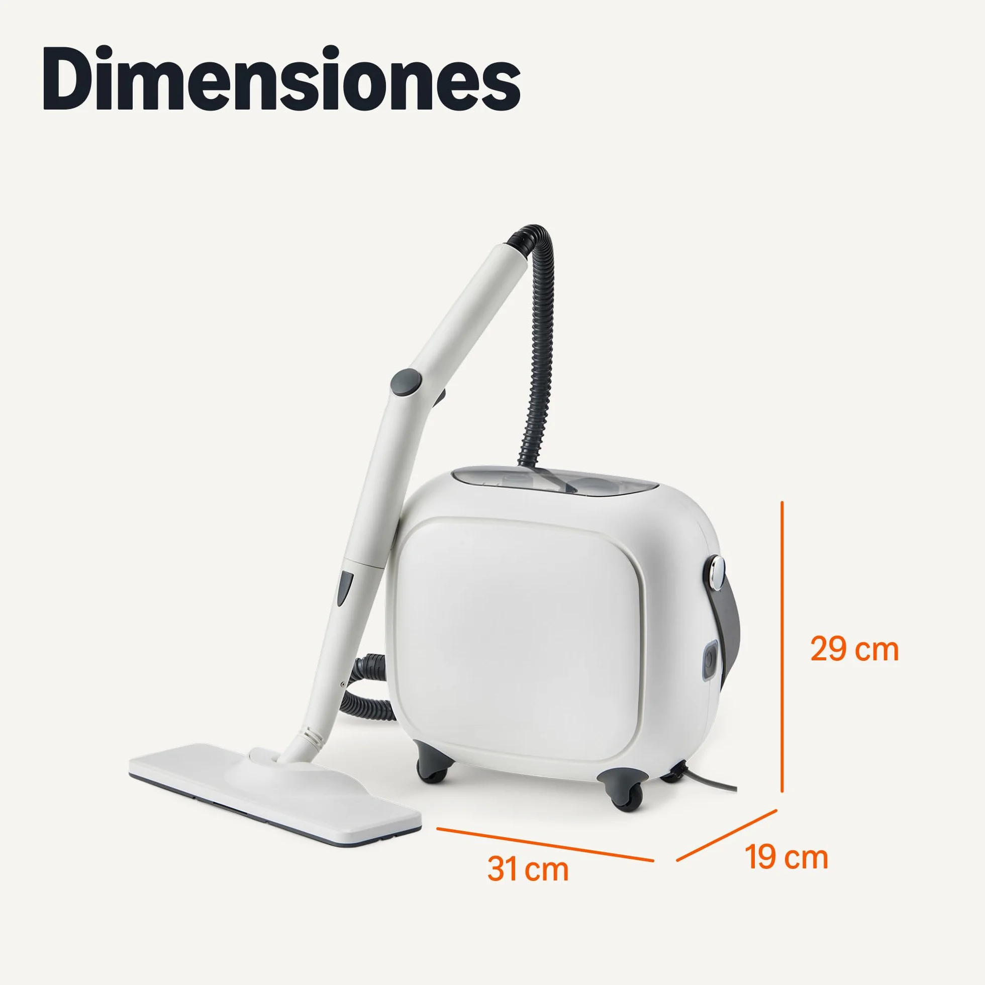 Amazon Basics Limpiador a Vapor Multiusos 1500W 1,5L 22 Accesorios Blanco