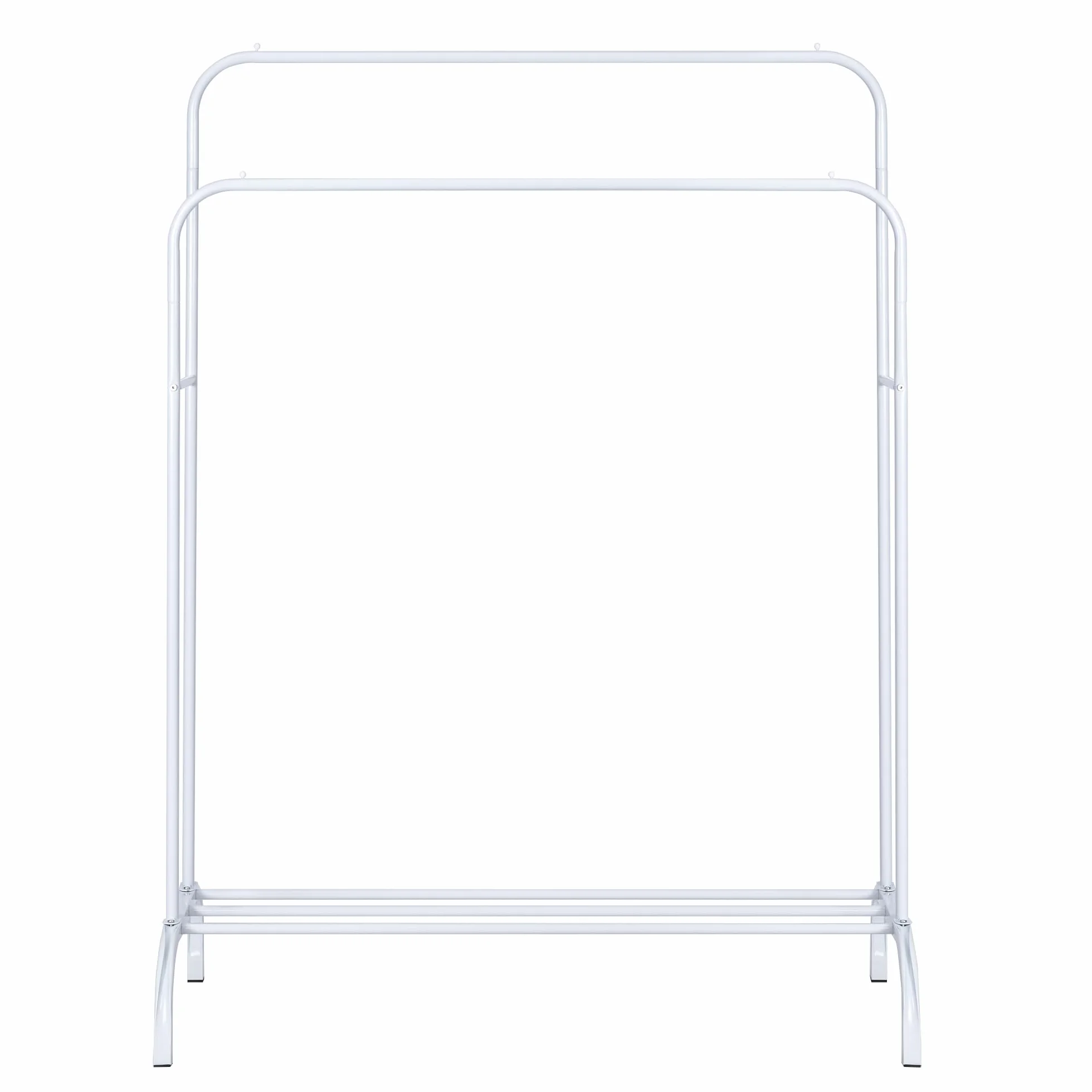 Perchero burro doble de metal con barras para colgar ropa y base inferior para zapatos o cajas | Estructura resistente, diseño compacto y moderno | Ideal para dormitorio, vestidor o lavandería