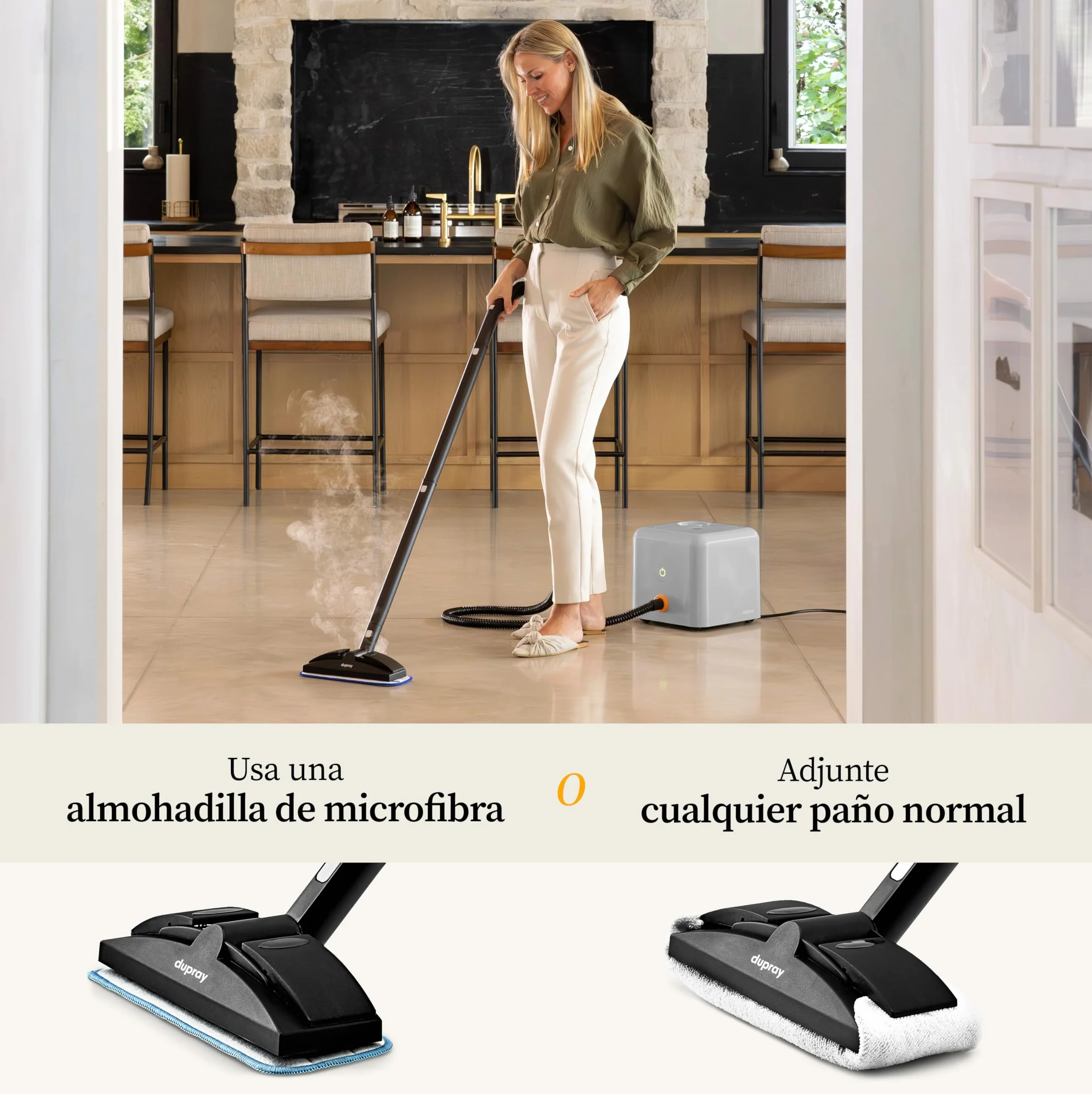 Dupray Neat Plus Limpiador a Vapor – 18 Accesorios, Vapor Potente sin Químicos, Limpieza Profunda para Suelos, Sofás, Cocina, Baño y Coche