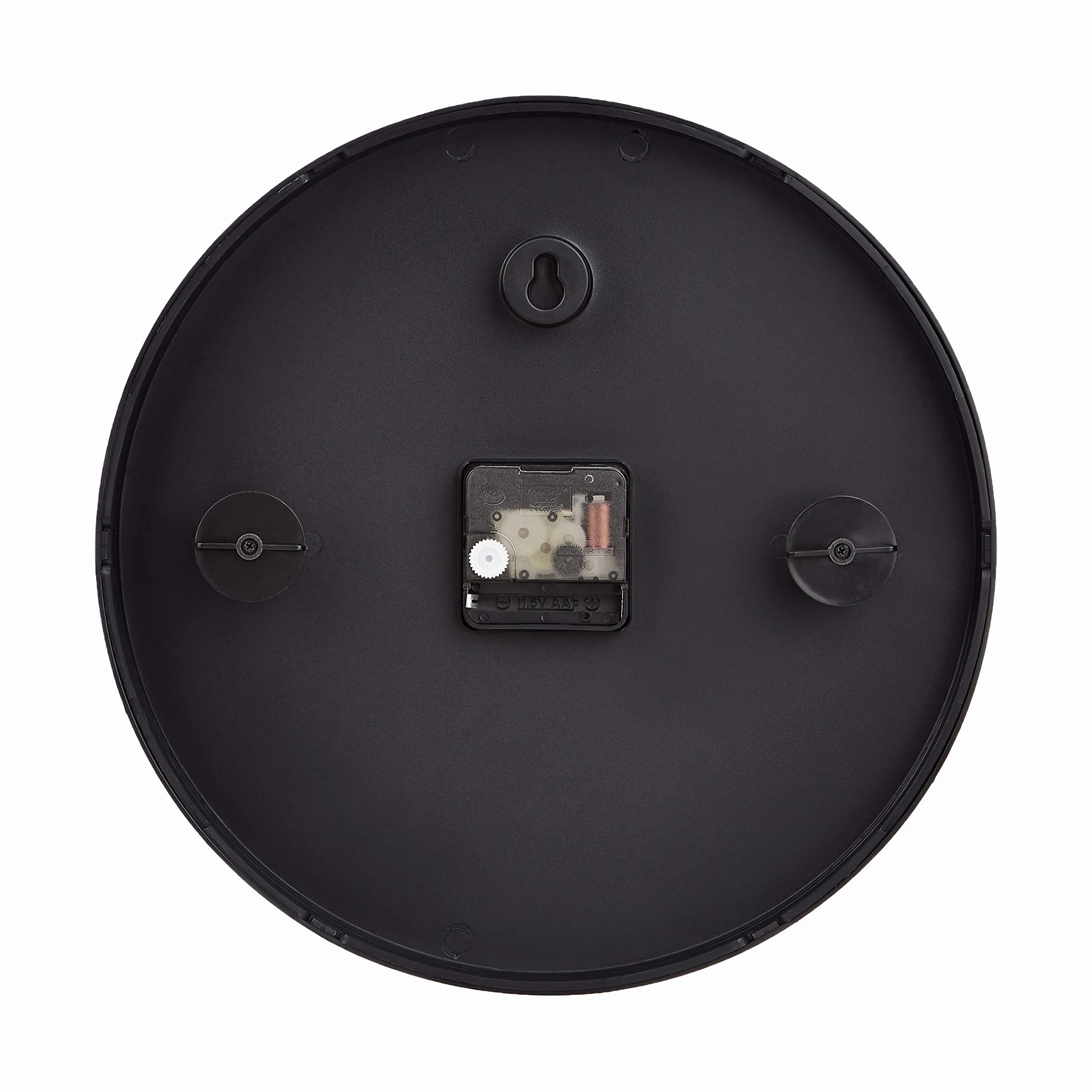 Amazon Basics Reloj clásico redondo 30.5 cm silencioso sin tictac a pilas negro