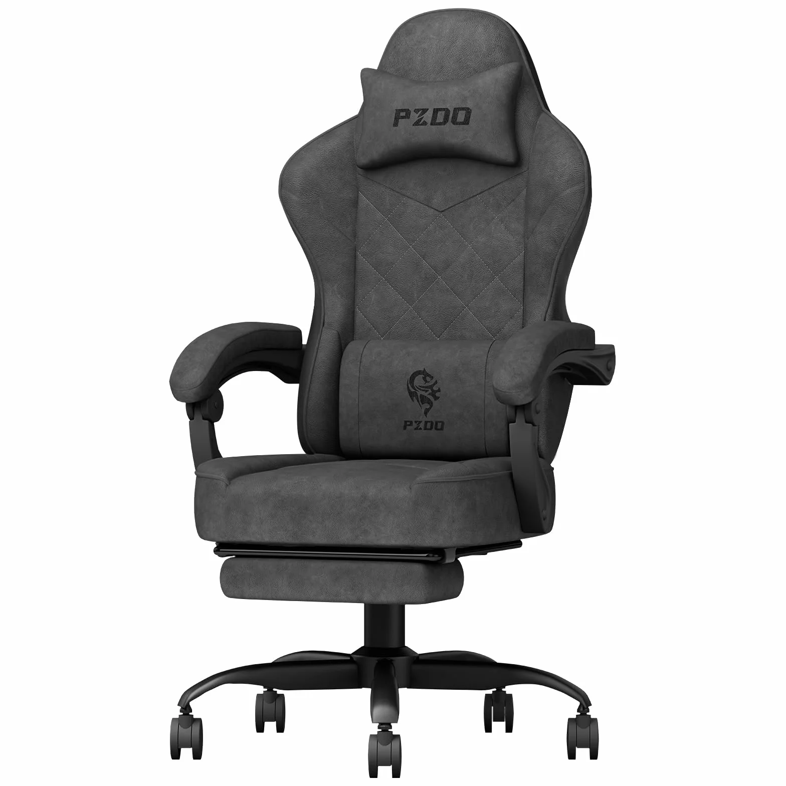 PZDO Silla Gaming Ergonómica Silla de Oficina con Tejido de Alta Tecnología, Silla Gamer Silla Ordenador con Reposapiés, Cadeira Gaming Chair de Ordenador, Adultos, Adolescentes (Negro)