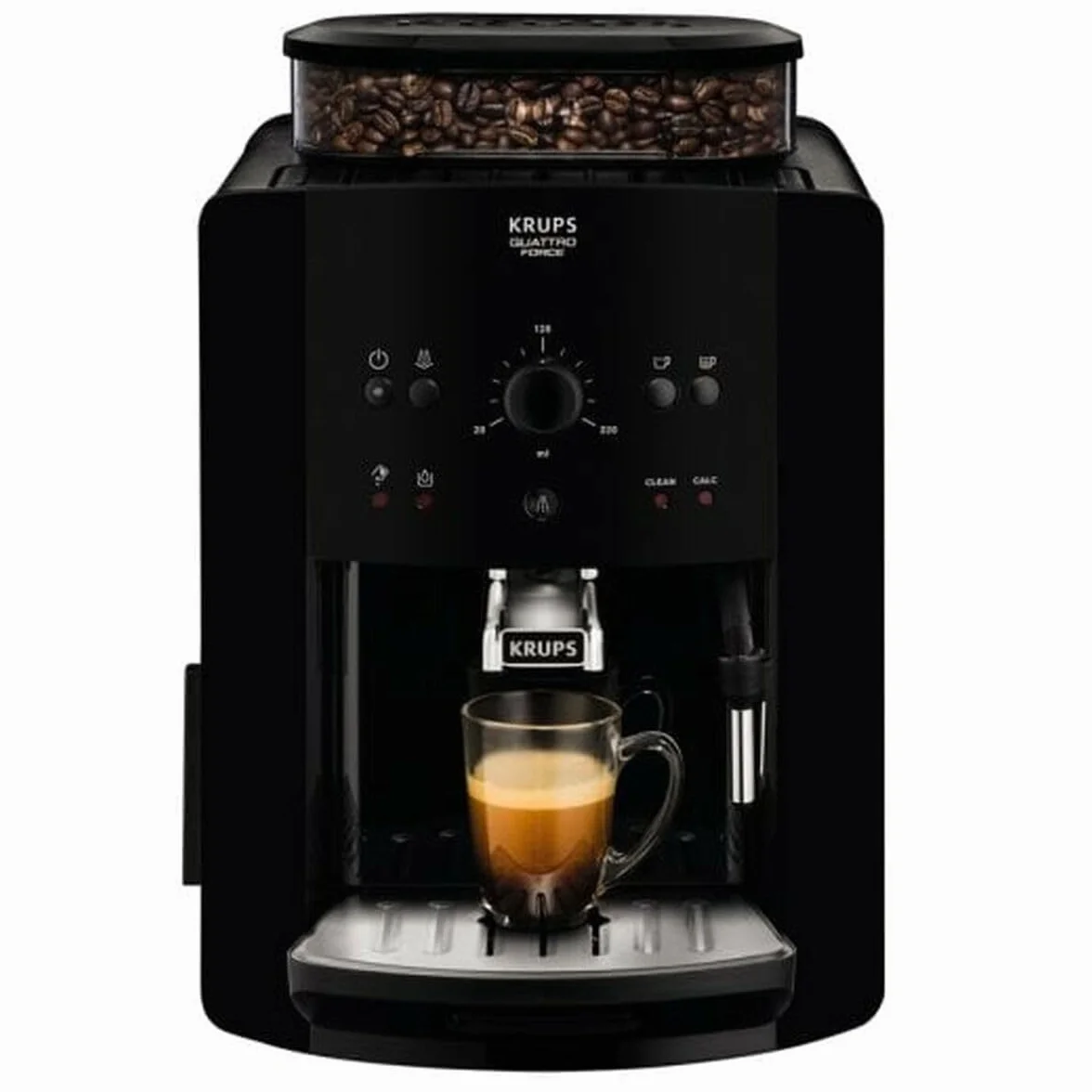 Krups Arábica Cafetera Espresso Automática, 1450 W, 1.7 litros, Acero Inoxidable, Negro